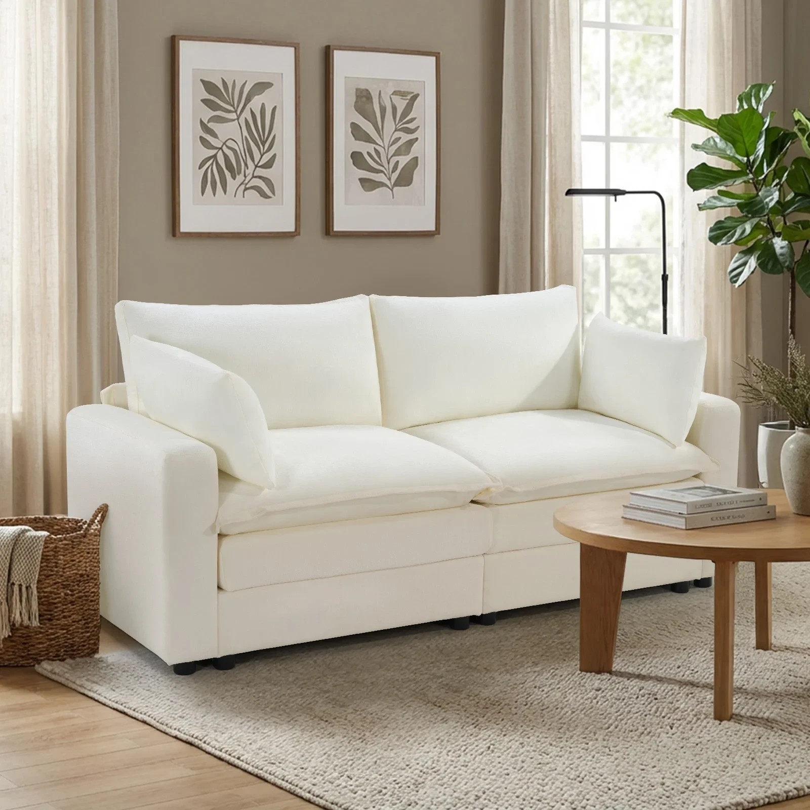 EBELLO Modular Sectional Sofa Modern Loveseat 2-Seat Cloud Couch for Living Room