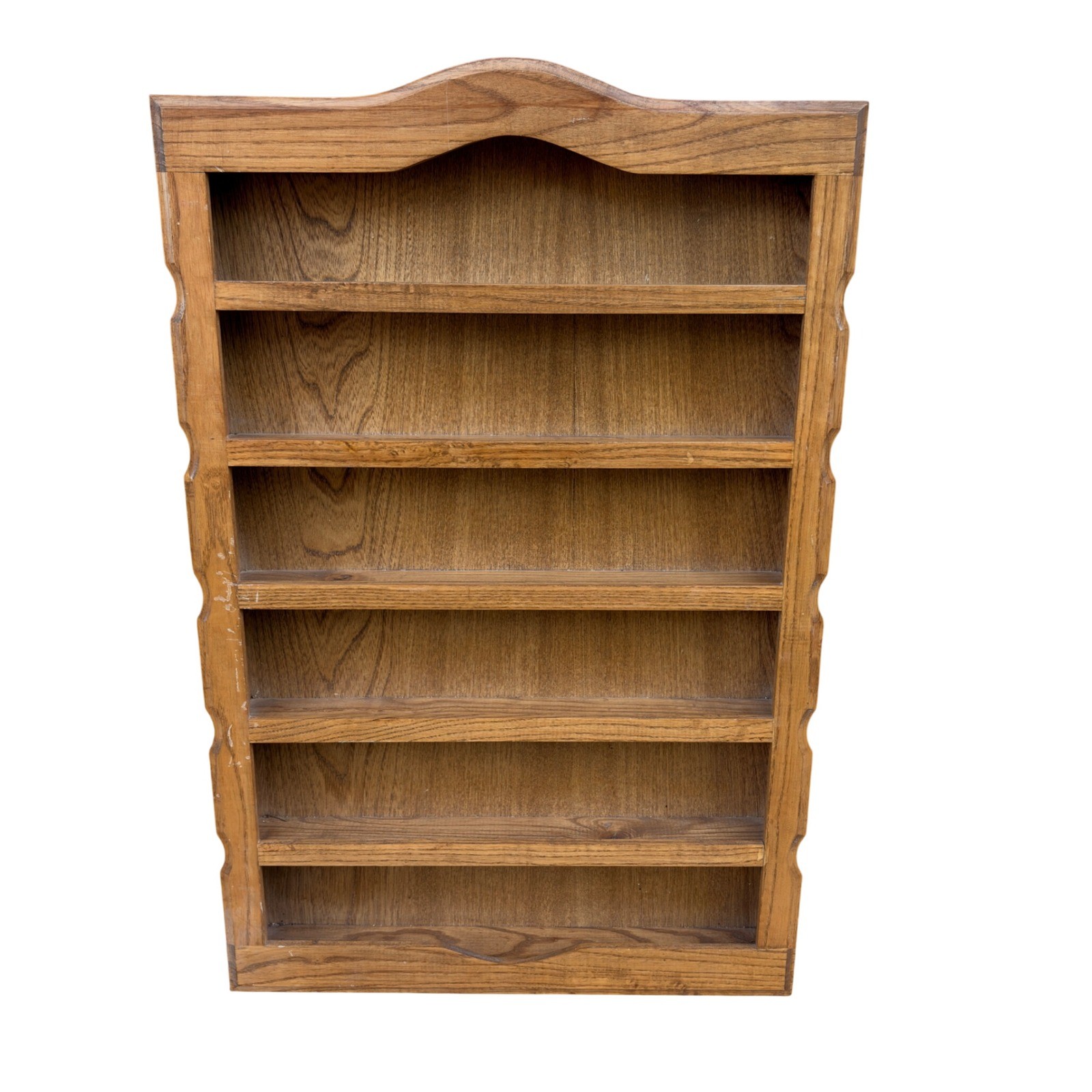 Wooden Wall Display Shelf Large Rustic 7 Tier Scalloped Side Cottagecore Country