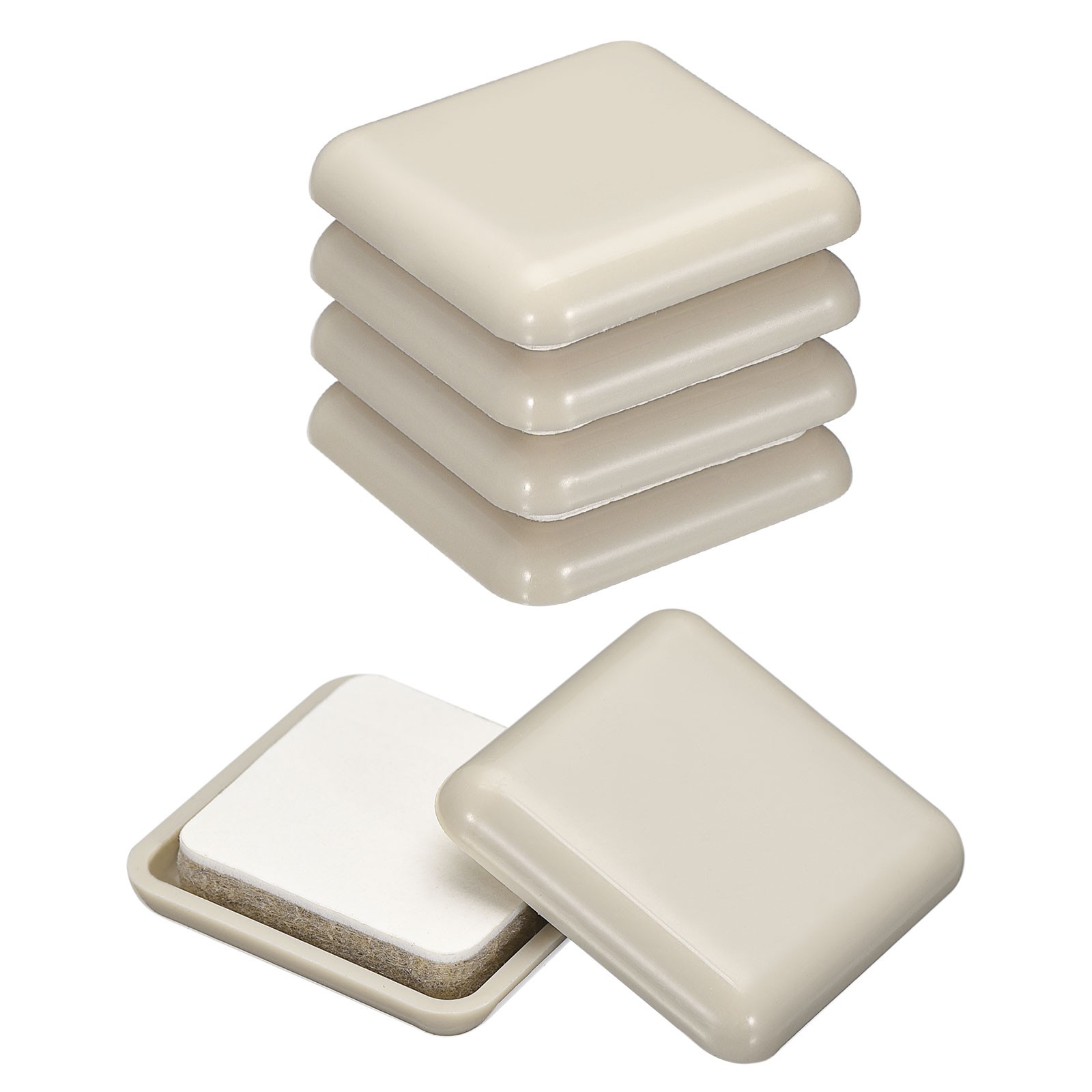 24Pcs Furniture Sliders 1-1/6″ Plastic Self-adhesive Square Sliding Pads Gray