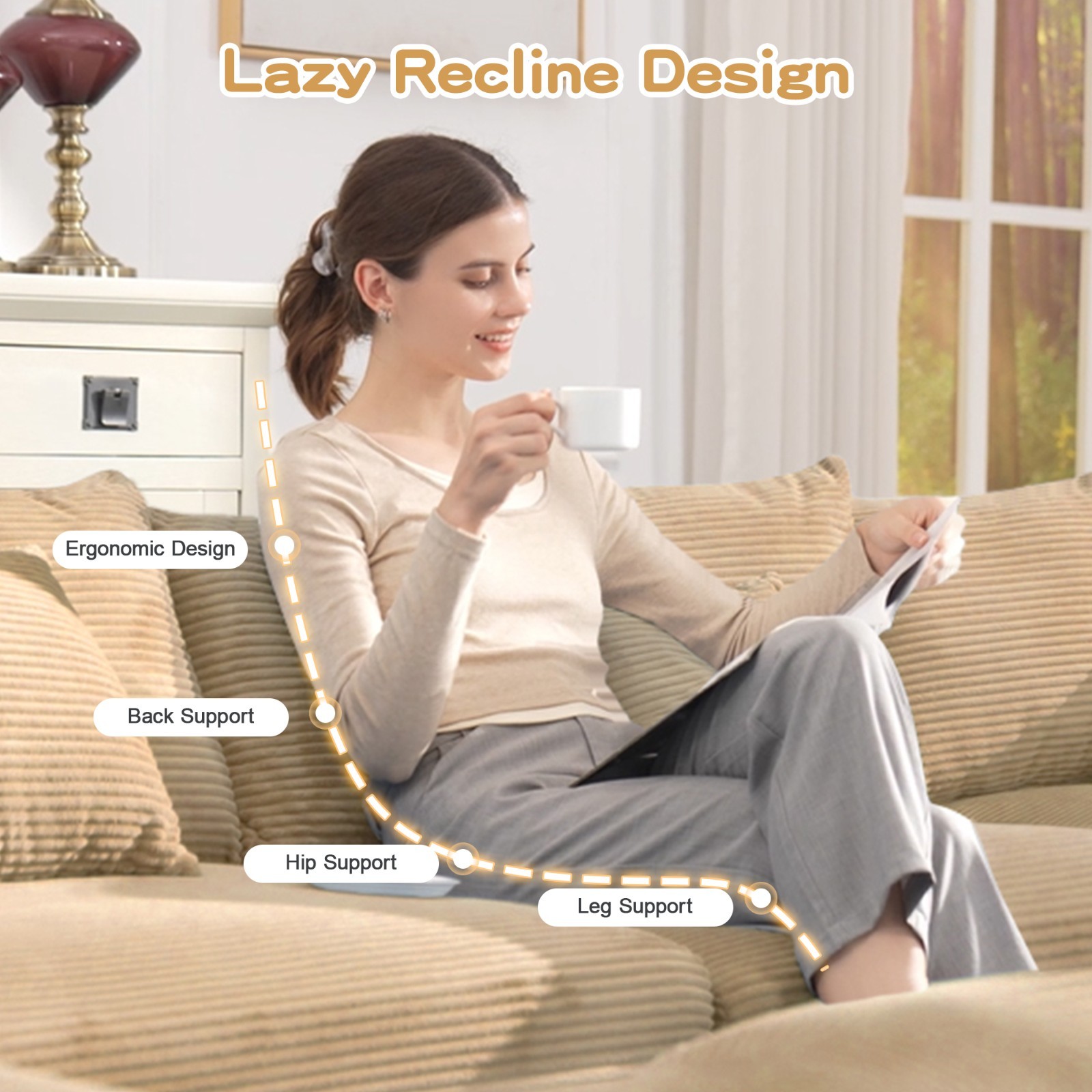 Oversized Living Room Cloud Modular Sectional Couch Ergonomic Chaise Lounge Seat
