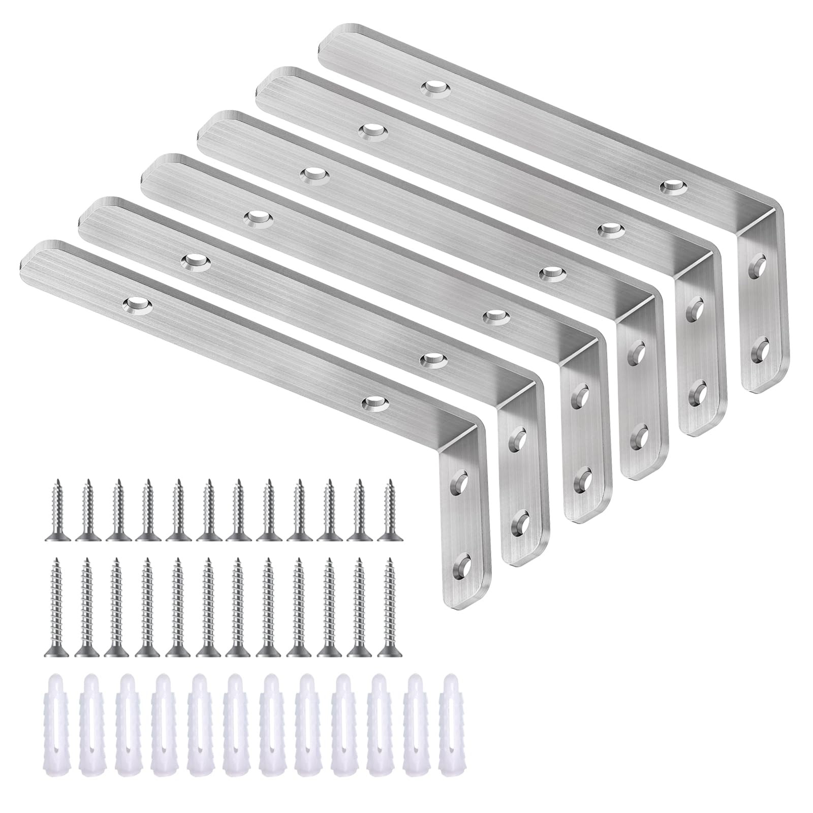 L Bracket, 5″×2″(125×50mm) Heavy Duty Stainless Steel Corner Bracket for Wood…
