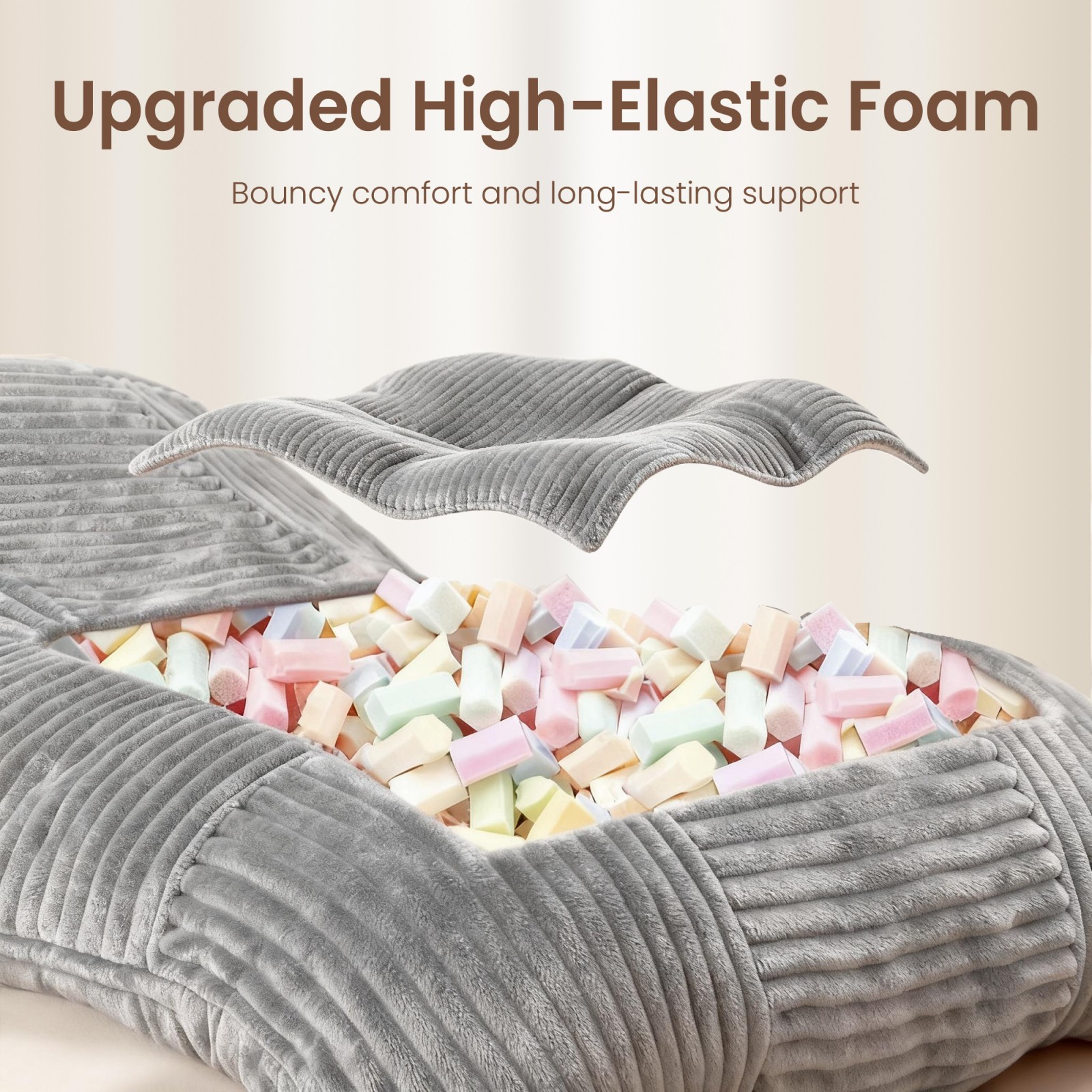 Bean Bag Chair with Filling Giant Beanbag Chair Adult Convertible Lazy Sofa Bed