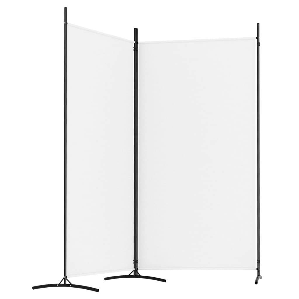 2-Panel Room Divider White 68.9″x70.9″ Fabric
