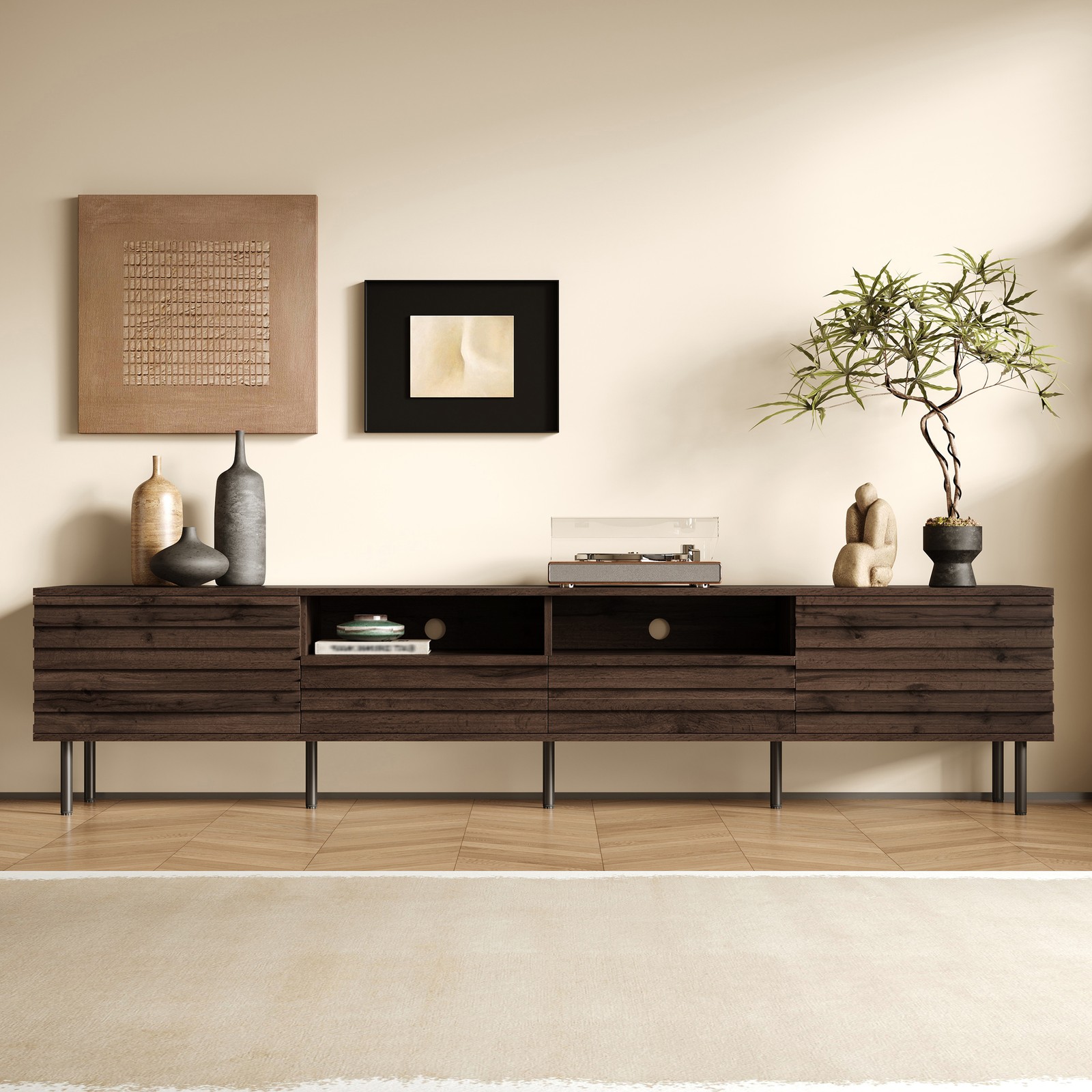 78″ Modern TV Stand for TVs up to 85″, Entertainment Center with Storage