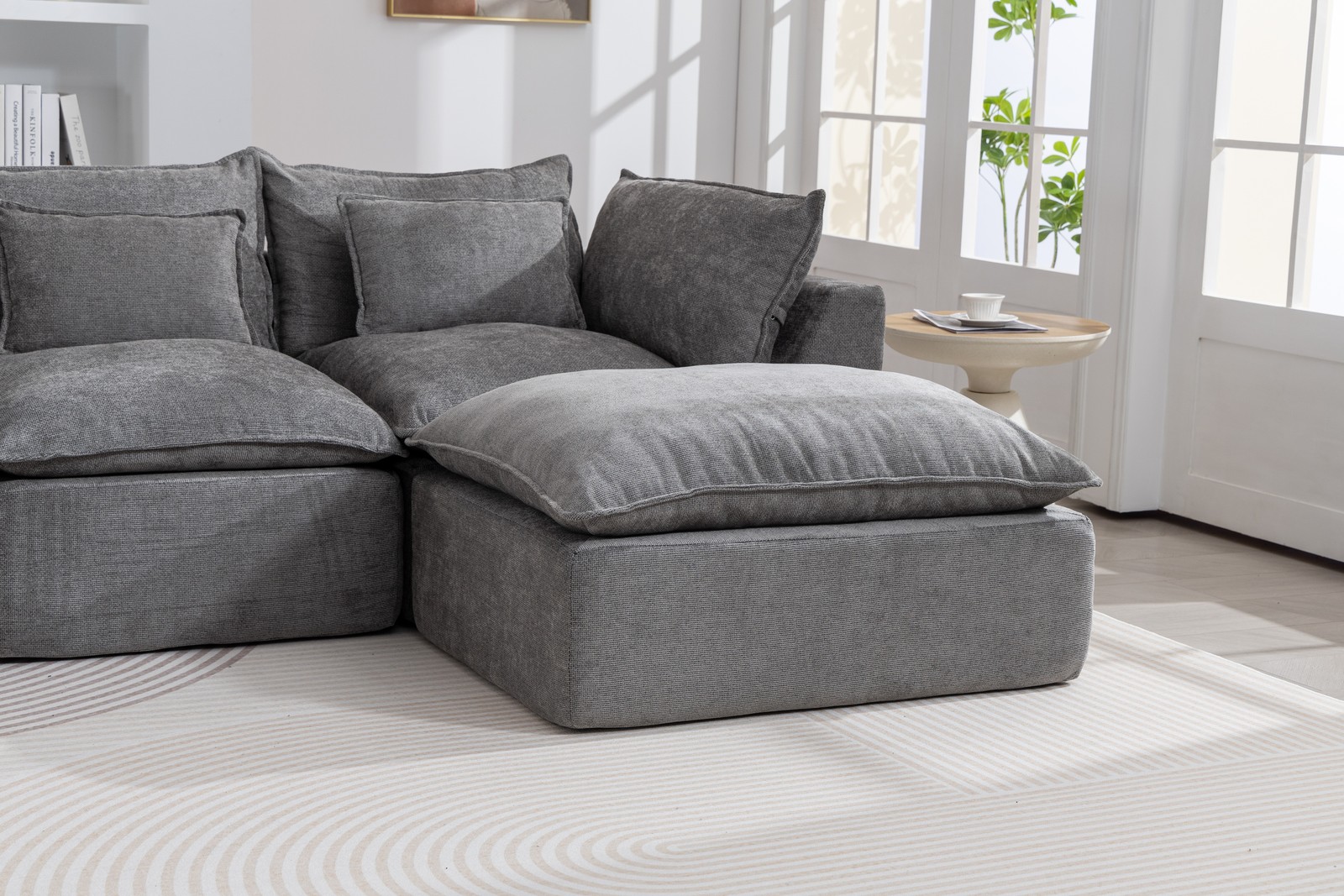 129.8″ Width Cloud Couch Oversized Modular Sectional Sofa True Relax Comfy