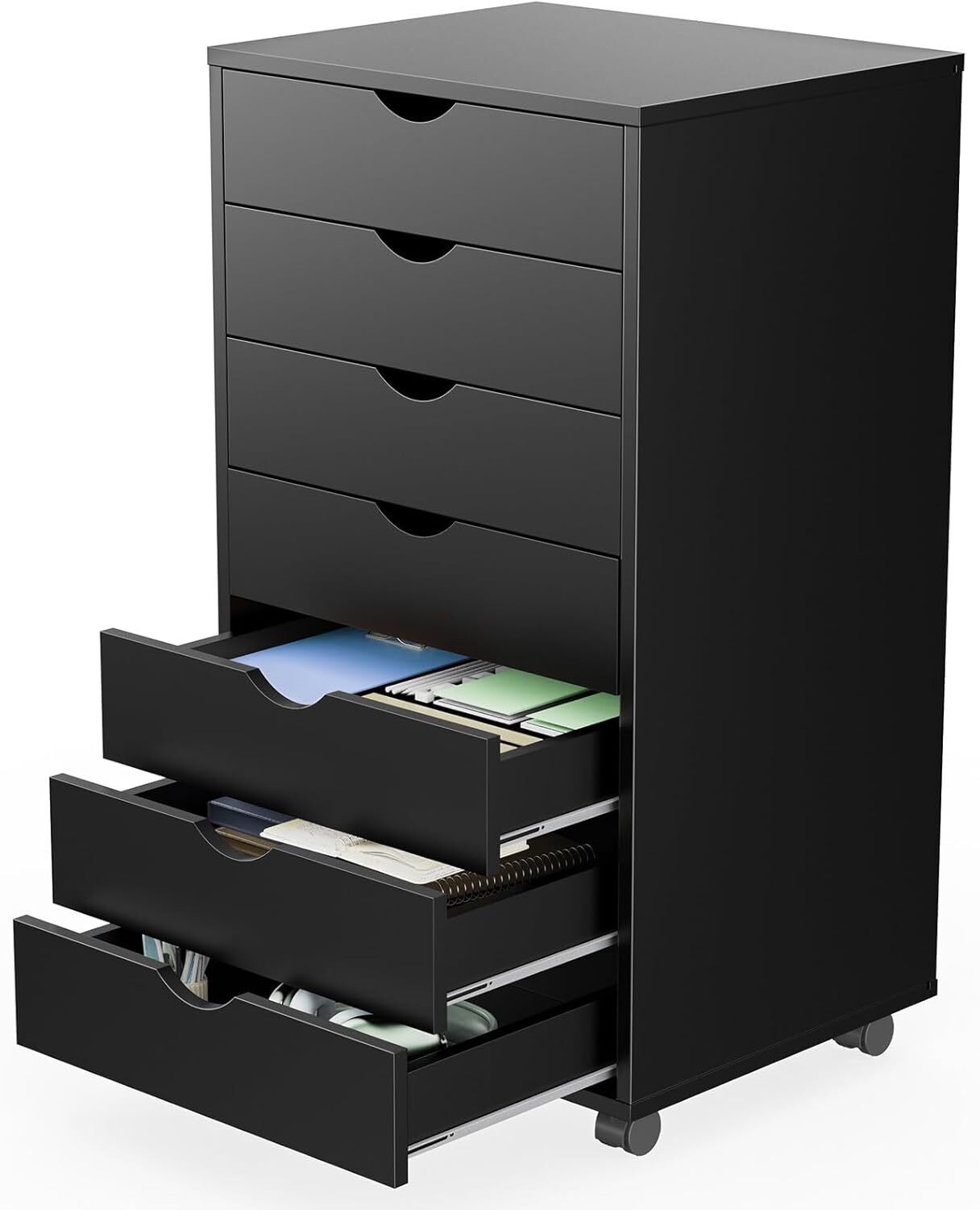 HOMEFLA 5 Drawer Chest, Dressers Storage Cabinets Wooden Dresser Mobile Cabinet