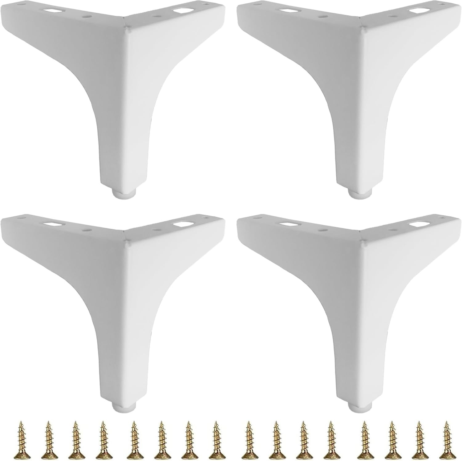 4 Inch White Metal Furniture Legs,Set of 4,1.4Mm Thick | DIY Replacement for TV