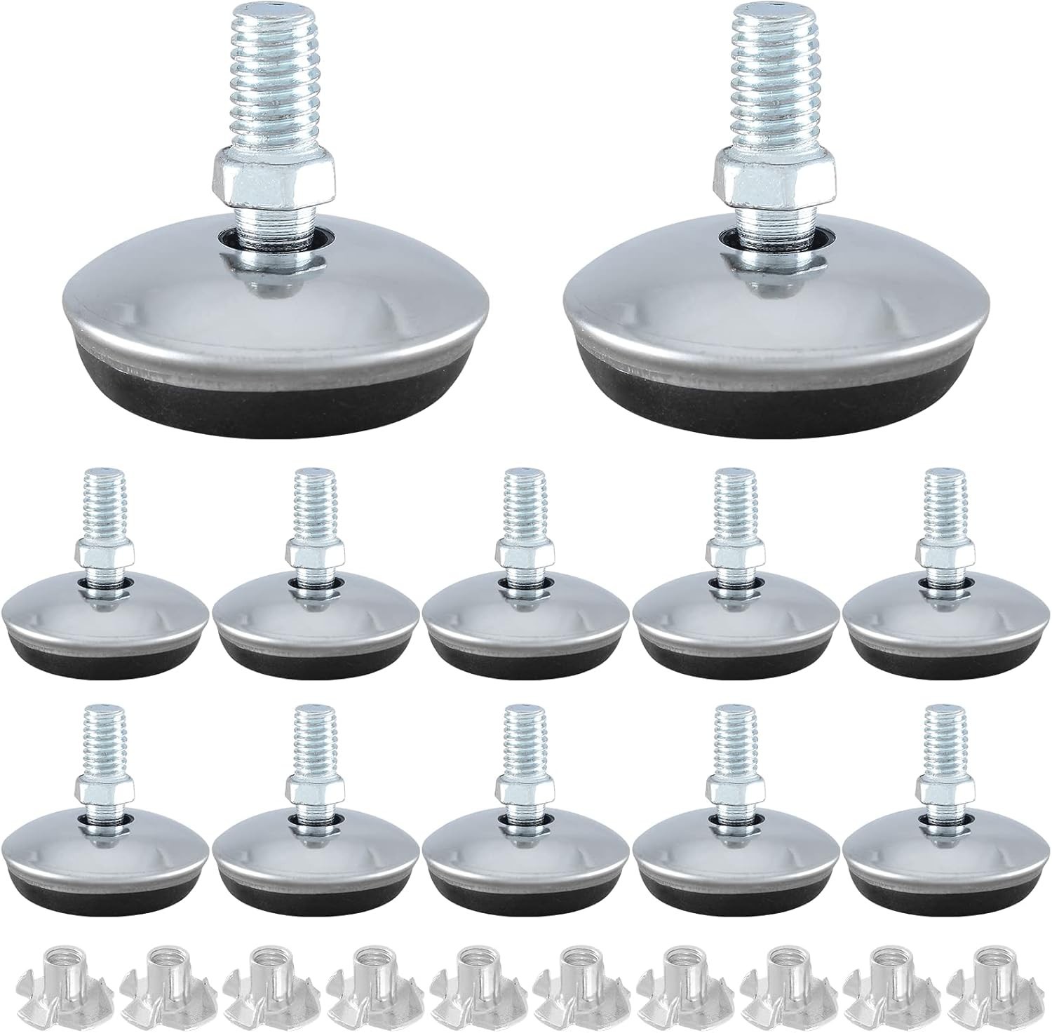 12 Pack M8 Swivel Furniture Leveling Feet Table Leg Levelers, Adjustable Levelin