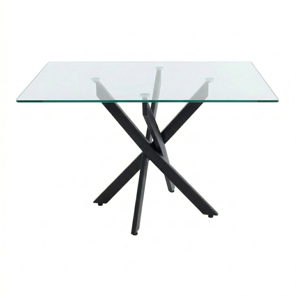 Rectangular Dining Table,47.24″ Glass Dining Table Modern Kitchen Table