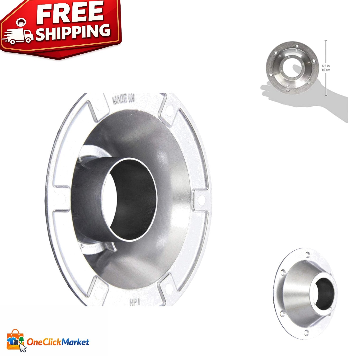 Exposed Round Aluminum Table Base with Chrome Finish – No Assembly Required