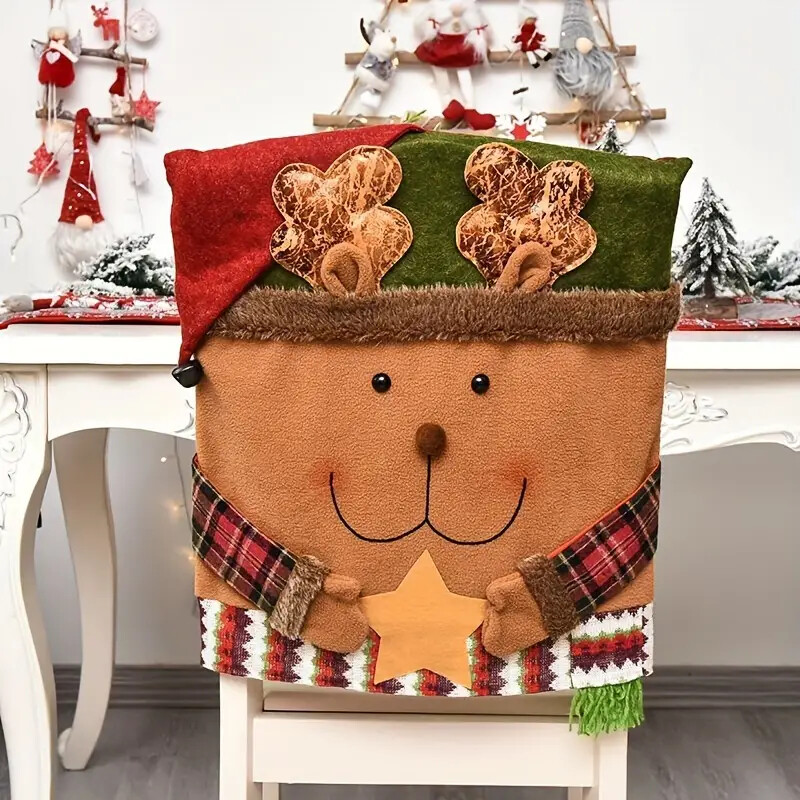 Christmas Chair Back Covers Snowman Reindeer Xmas Chair Covers Christmas Decor