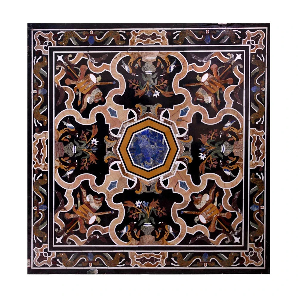 30X30 Square Marble pietra dura Inlay–Handcrafted Gemstone Center Table