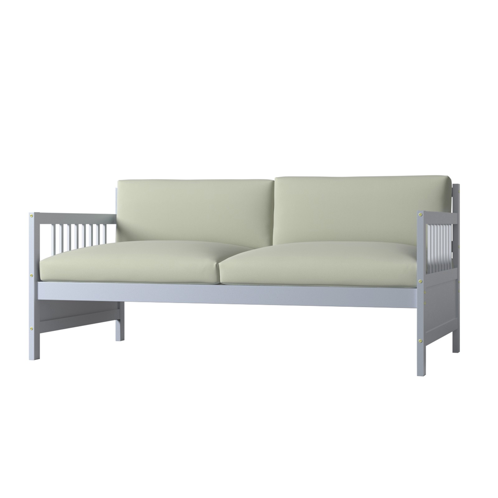 Costway Twin Wooden Slats Daybed Bed Sofa Support Platform Sturdy W/Rails Grey