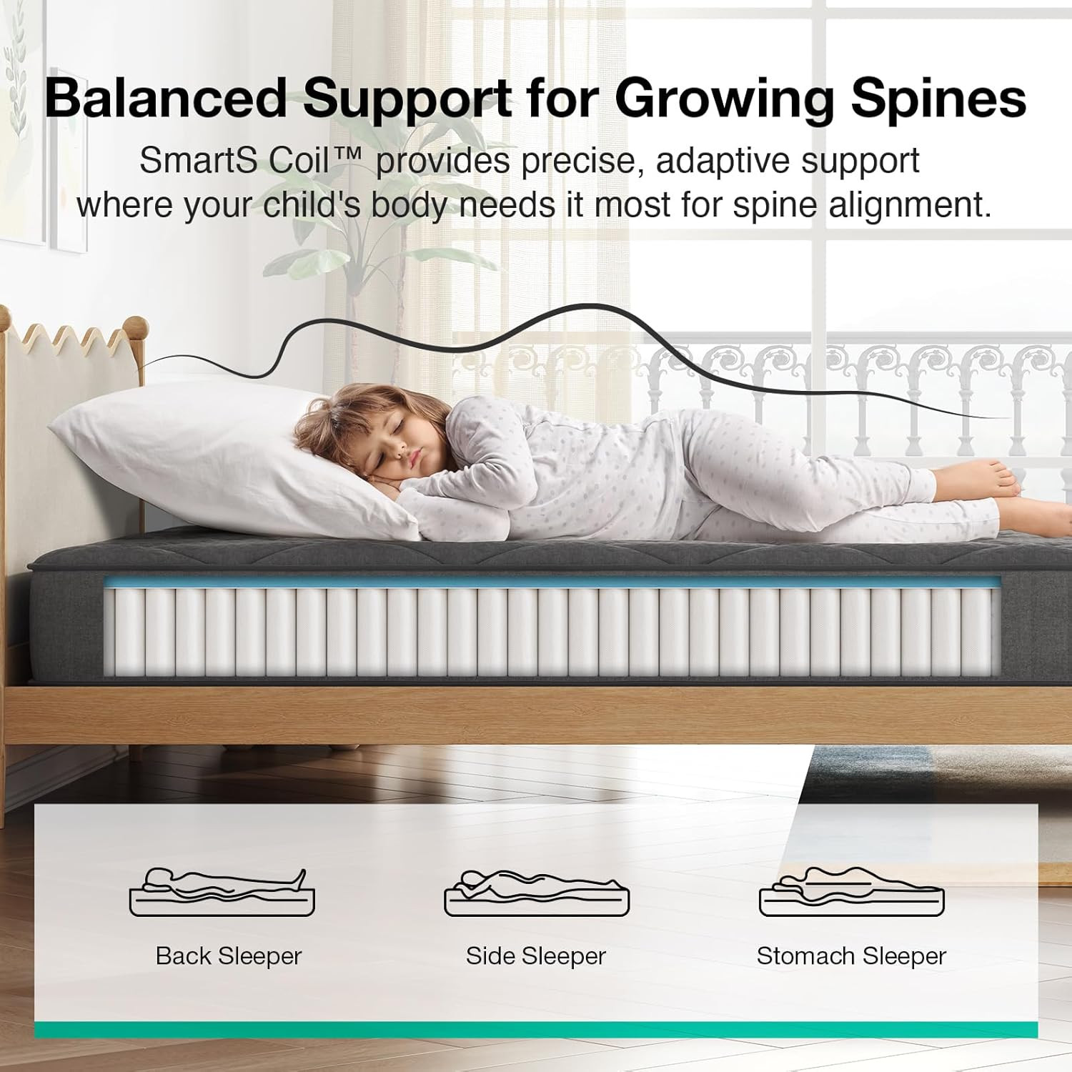 8 Inch Twin Size Mattress,Twin Hybrid Mattress for Kids with Pocketed Coils & Ge