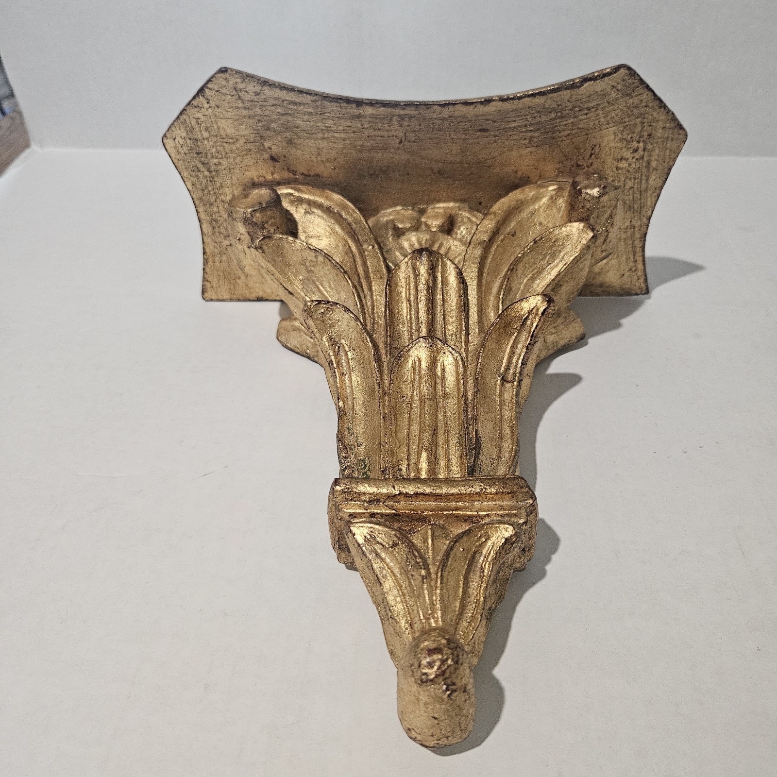 VTG Gilt Wall Shelf Bracket Sconce Corbel Italy Florentine Gold Leaf Acanthus