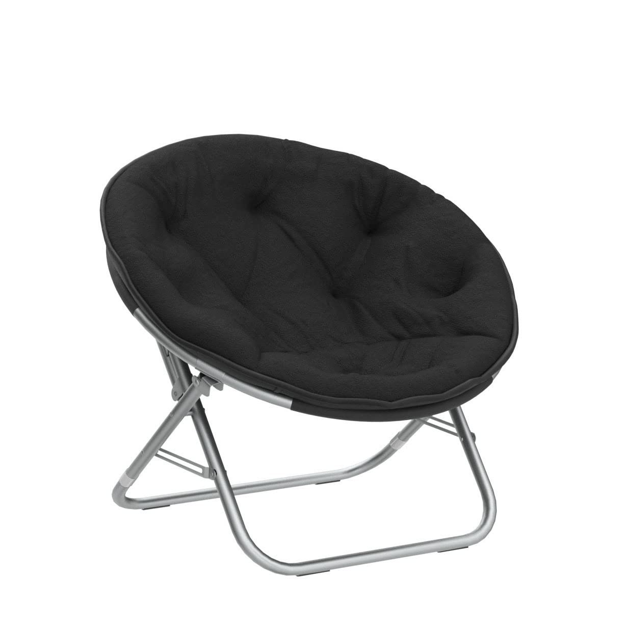 Faux Fur Saucer Chair, Foldable Cozy Accent Chair for Kids, Teens & Adults, G…