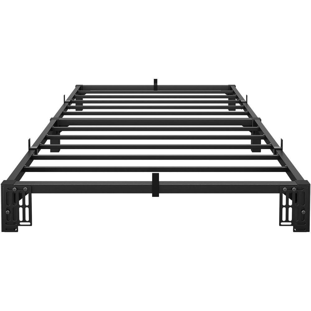 Metal Bed Frame with Extra Storage, Steel Slat Support for All Mattress Sizes