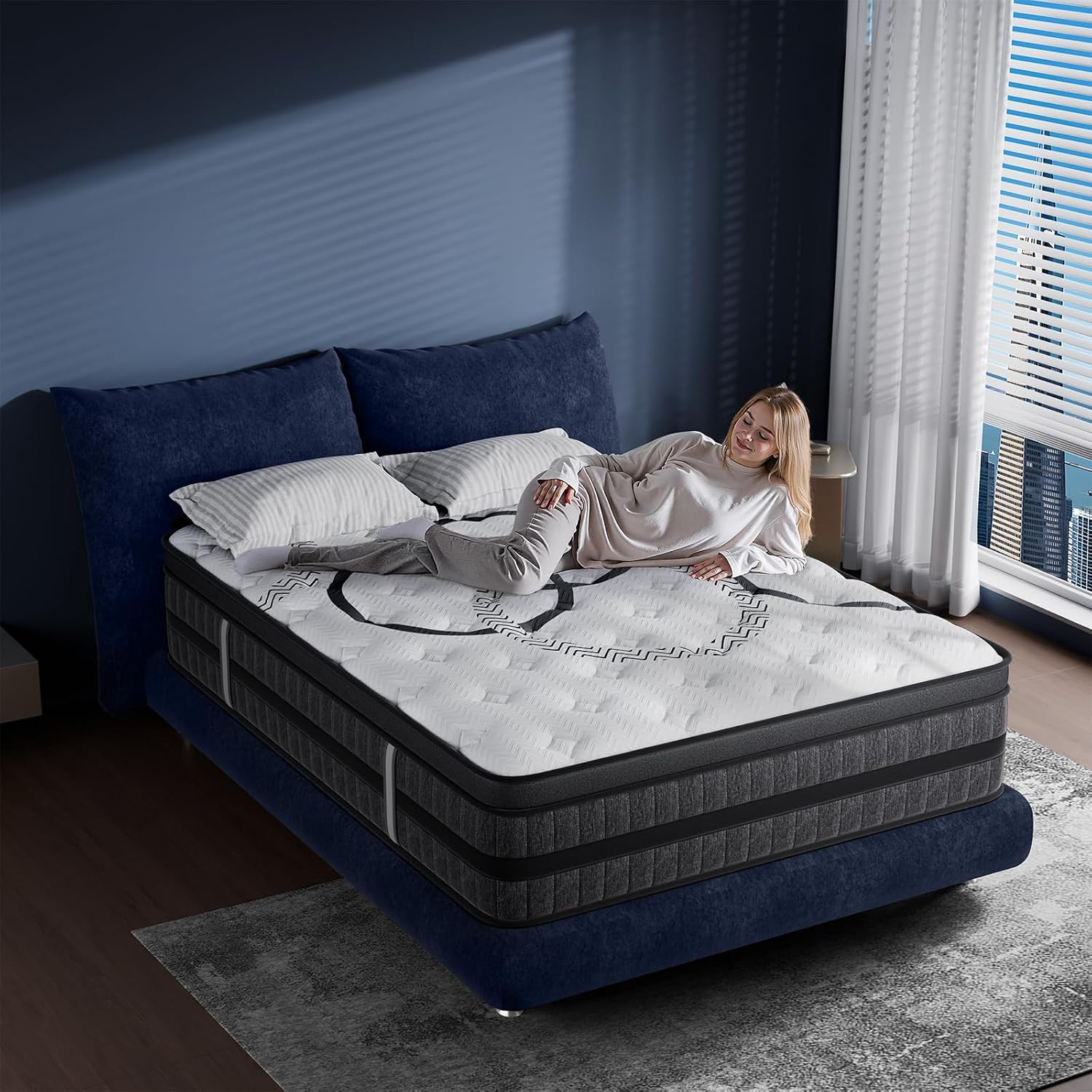 King Size Mattress, 12 Inch Hybrid King Mattress in a Box, Medium Firm, Memory F