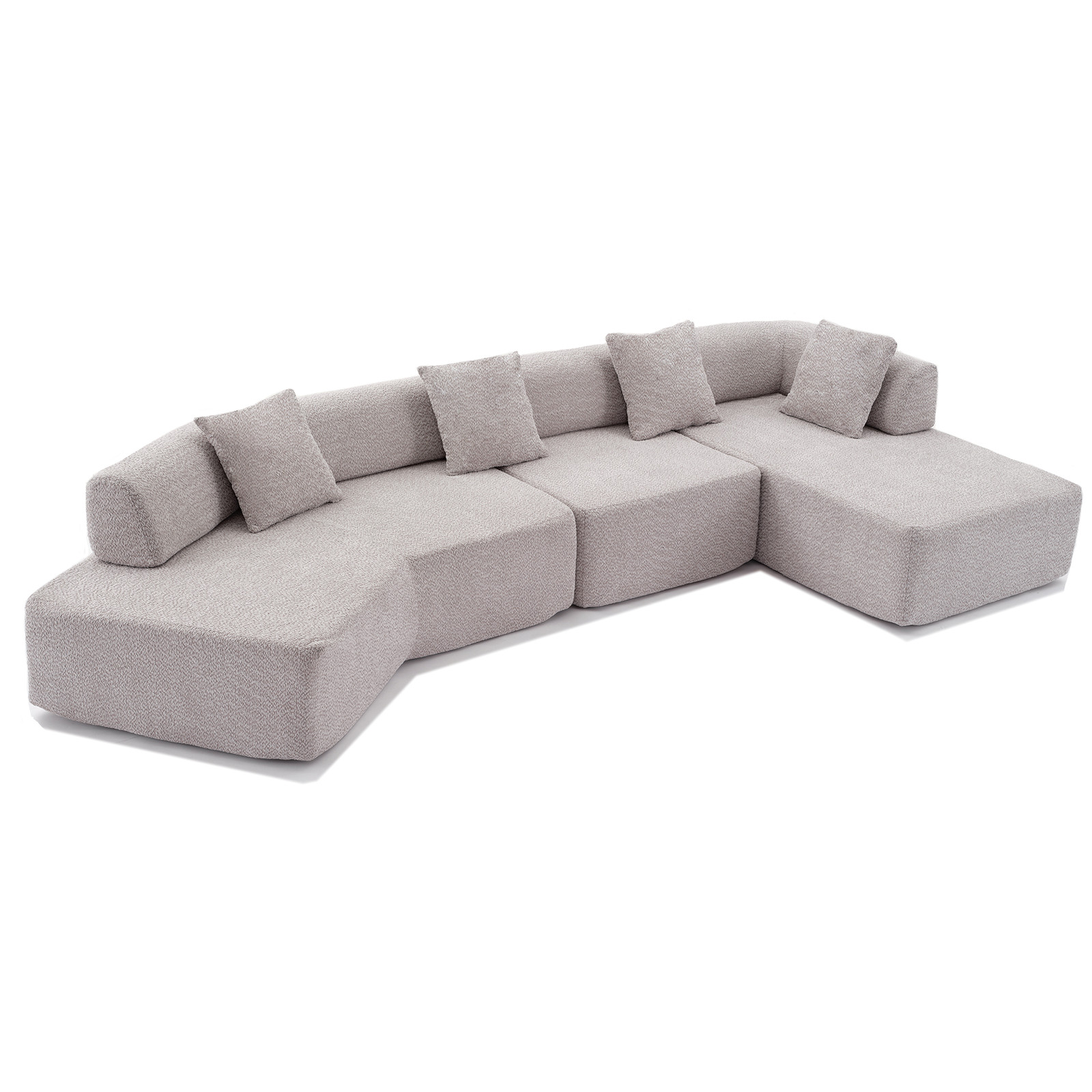 140″ L-Shape Couch Modular Sofa,4-Seater Sofa Couch wChaise No Assembly Required