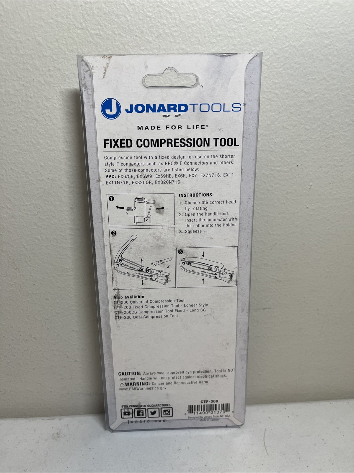Jonard Tools CTF-300, Compression Tool for Coaxial Cable Short F Connector