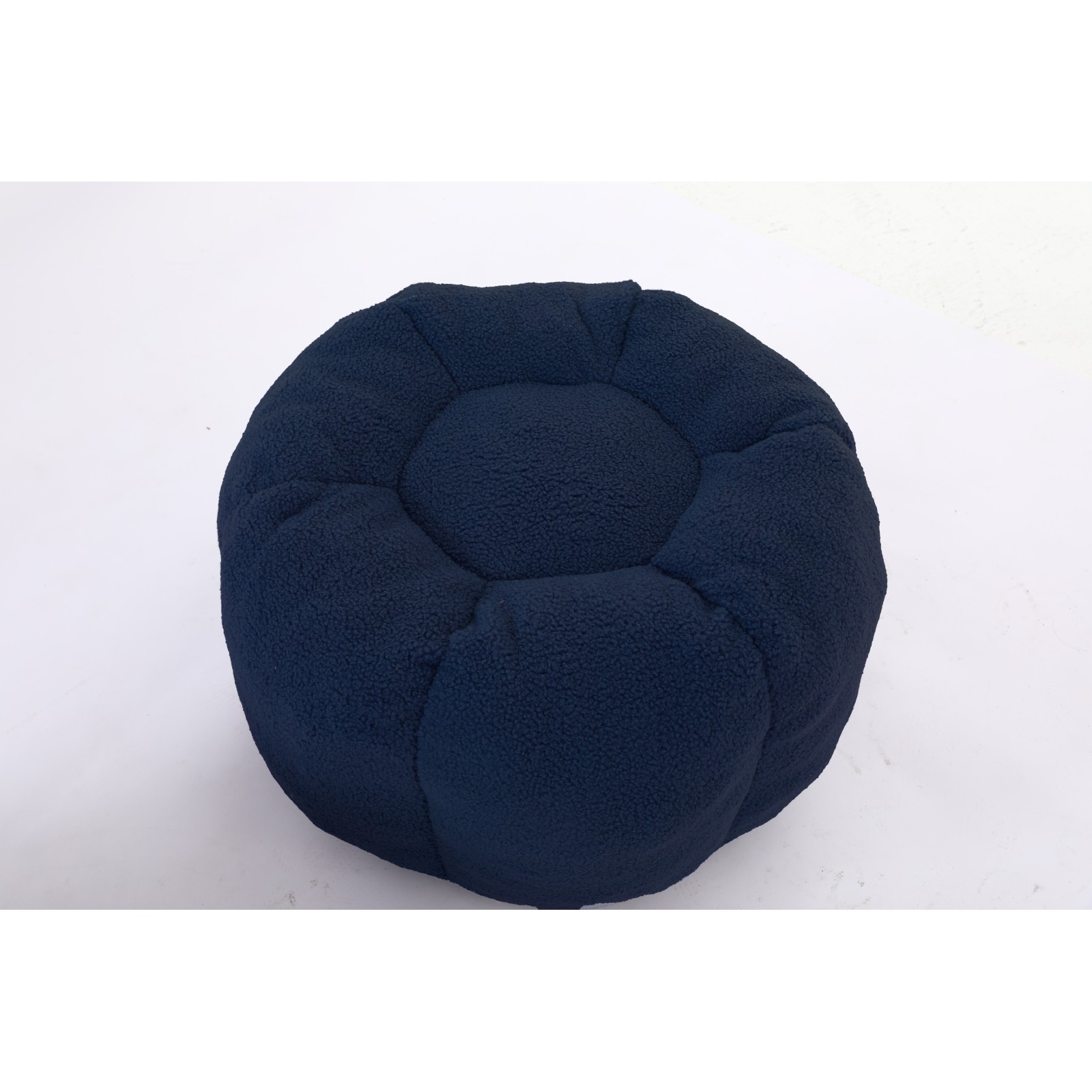 Giant Bean Bag Chair with Memory Foam Filler Dark Blue Teddy Fabric