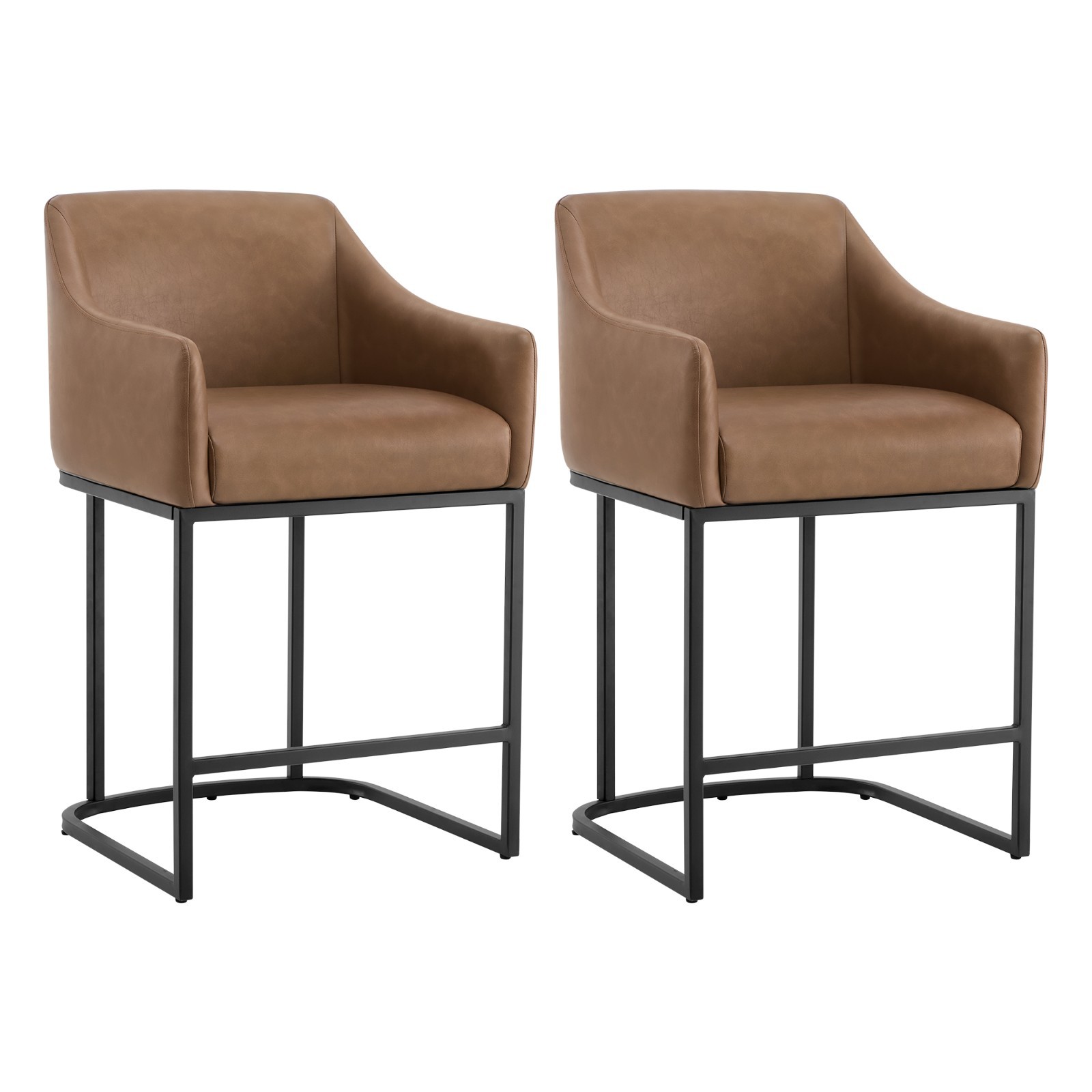 CHITA 24in Modern Barrel Counter Stools with Backrest and Arms,FSC Certified