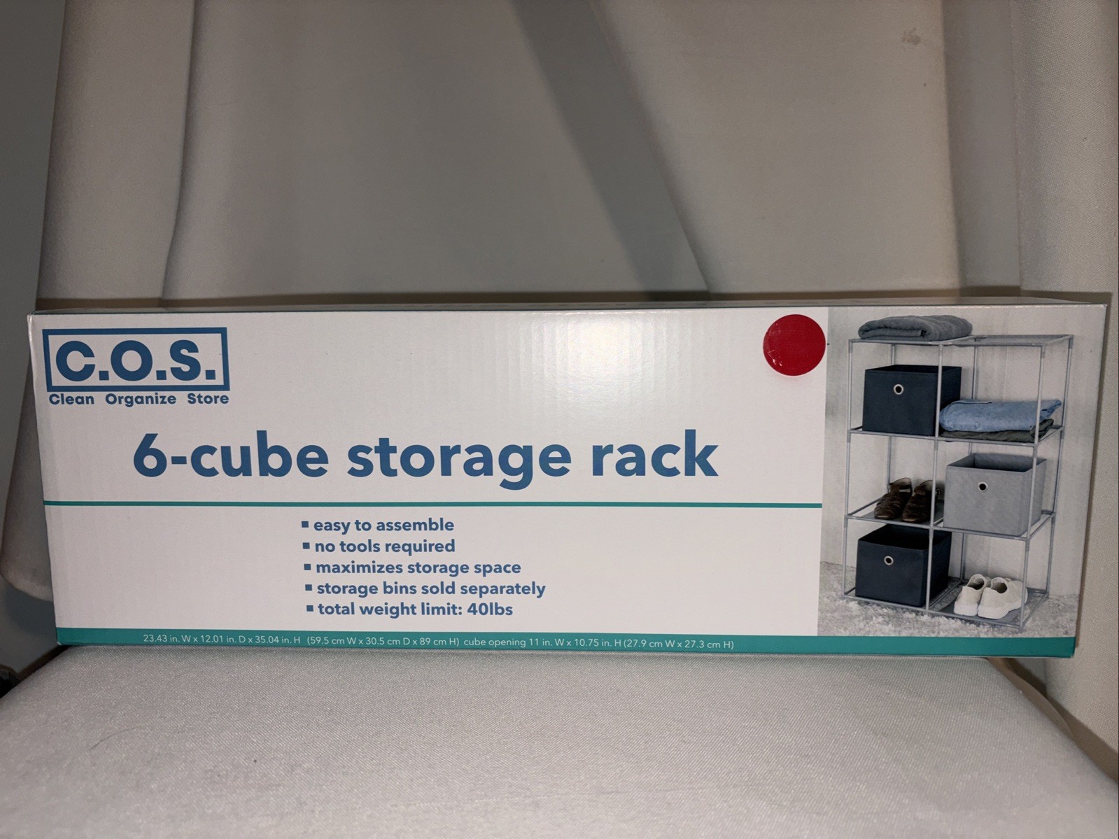 2-C.O.S. 6-Cube organizer Storage Rack No Tools Required NIB New