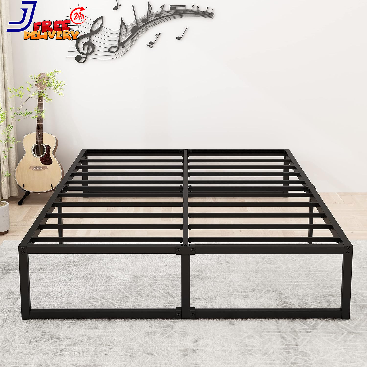 14 Inch California King Bed Frames No Box Spring Needed Heavy Duty Metal Cal Kin