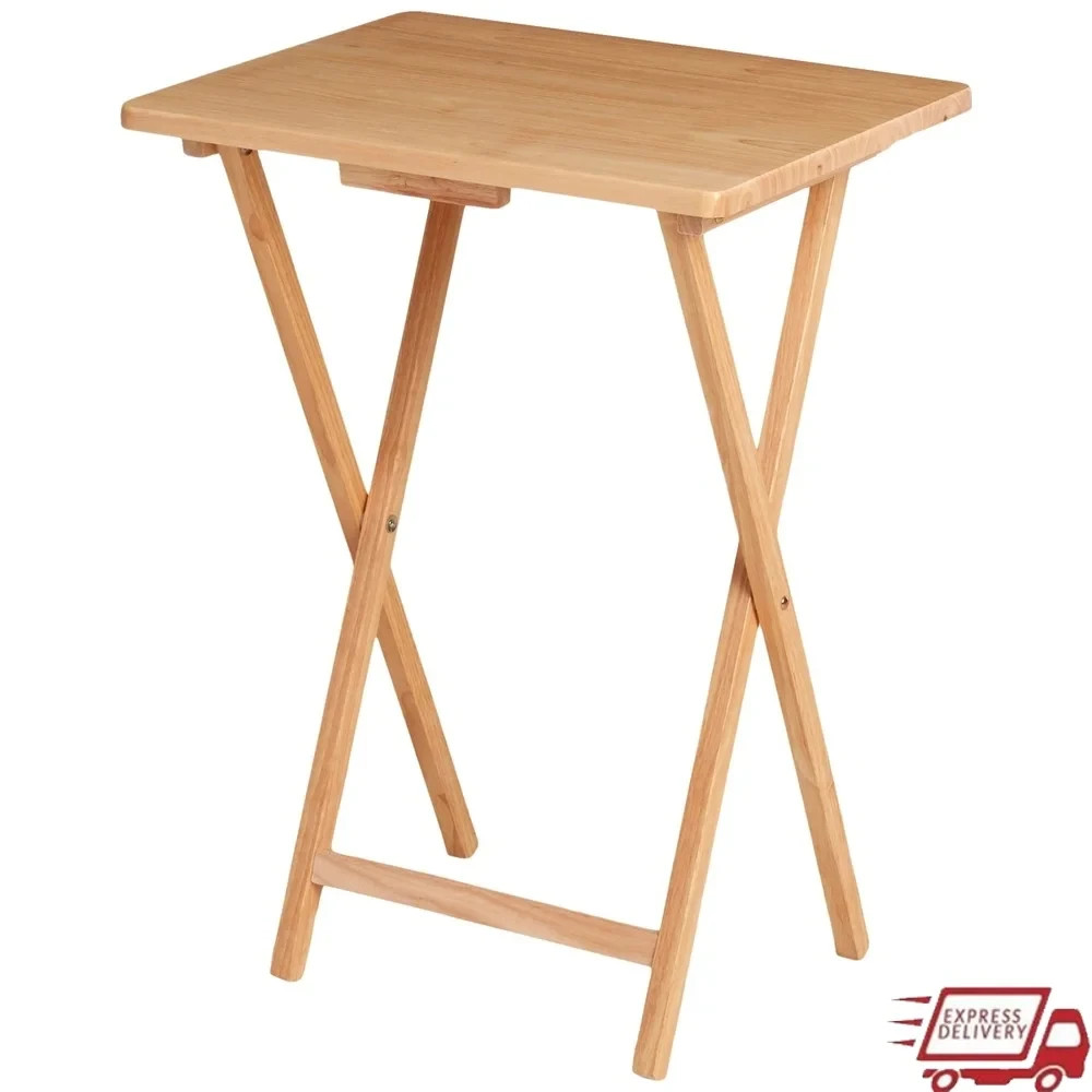 No Assembly Required Folding TV Tray Table – Natural L 19 x W 15 x H 26 inch
