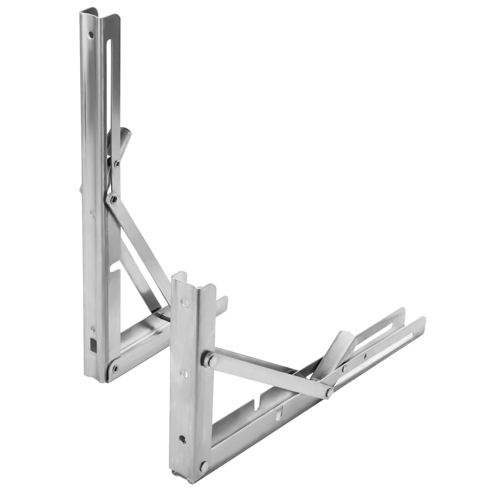 6 PCS 12 Inch Stainless Steel Folding Shelf Brackets Hinges 30×16.5 cm