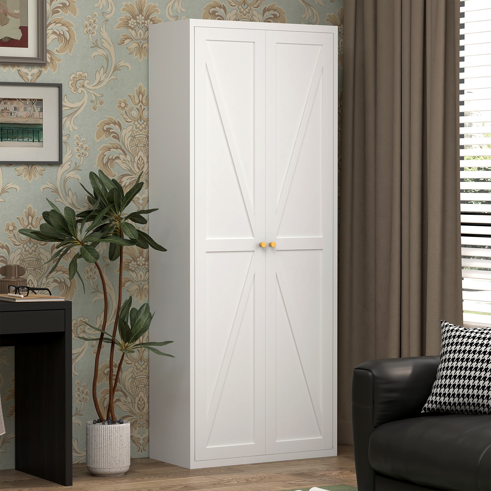 71″ Tall Metal Kitchen Pantry Storage Cabinets with Doors and Shelves, Cupboard