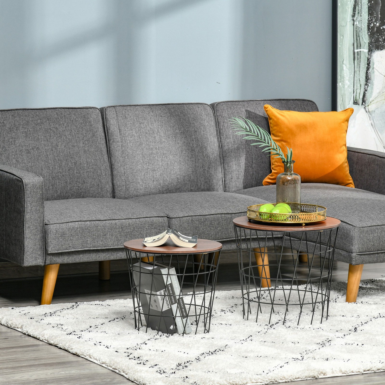 Coffee Table Includes Two Side Tables of Different Sizes