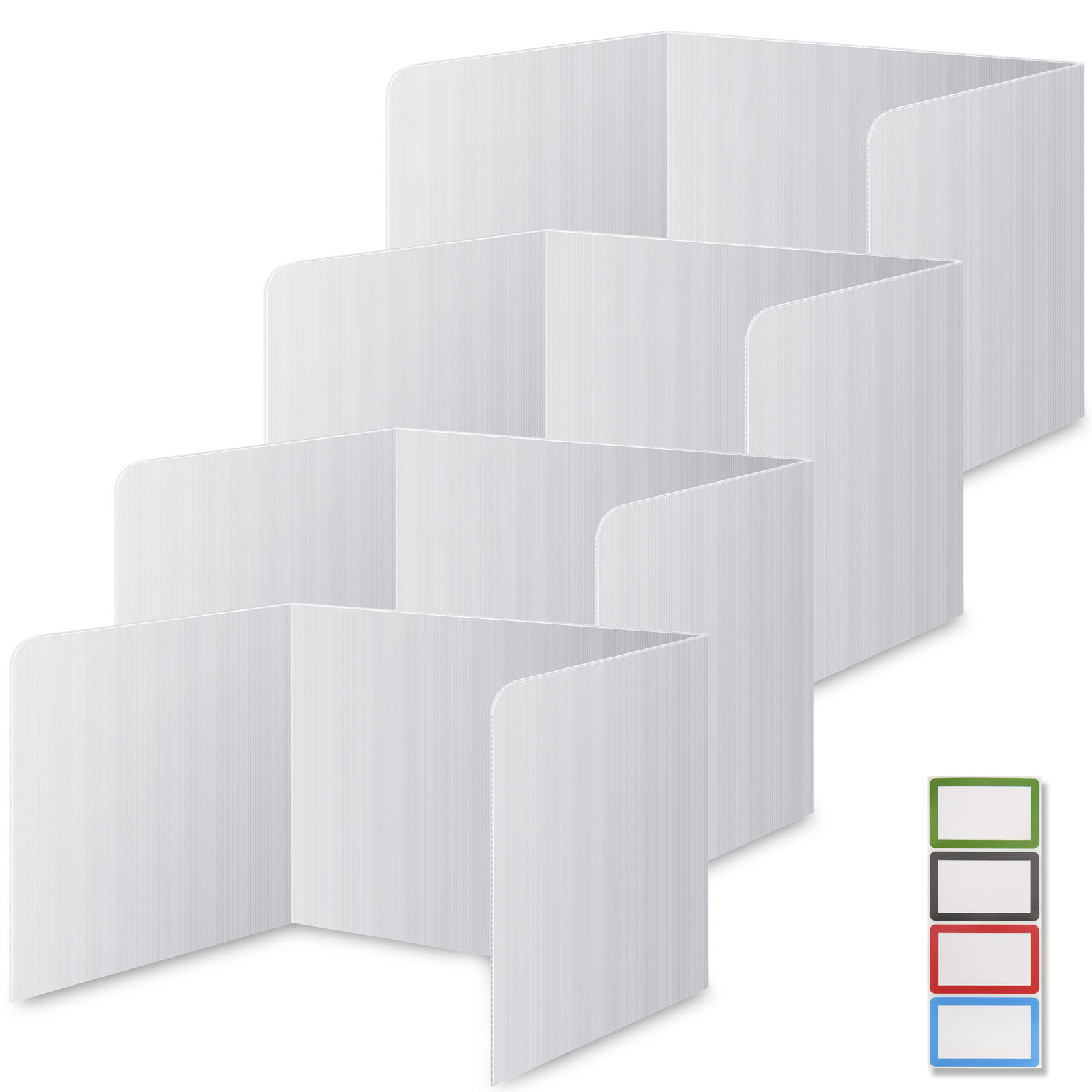 4-Pack Desk Dividers for Students, Easy-to-Clean Plastic Privacy Shield Boards