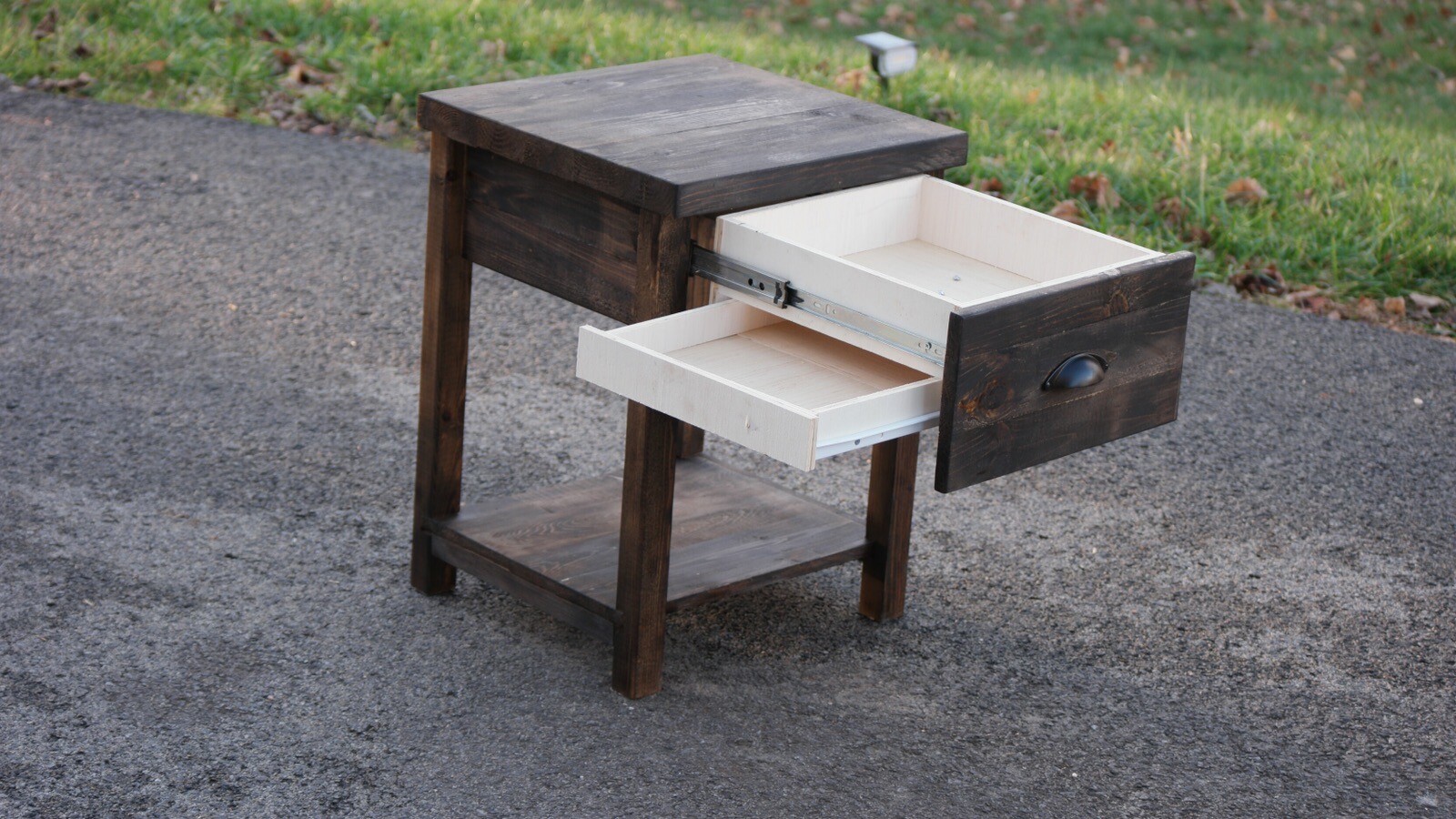 Nightstand With Concealed Compartment/ Rustic Bedside Table With Secret Storage