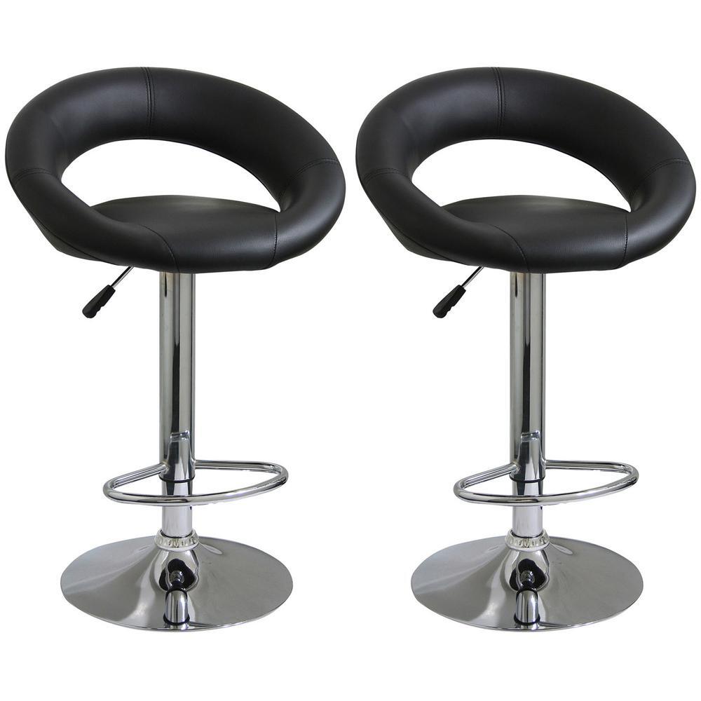 AmeriHome Classic Relaxed Bar Stool – 2 Pc Black