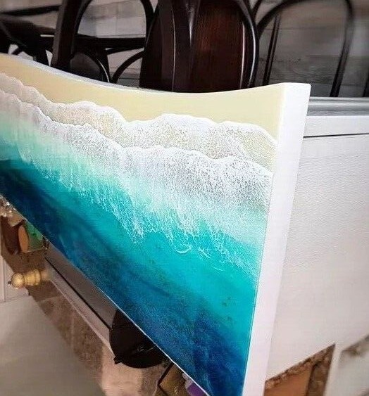 Ocean Wave Epoxy Countertop River Dining Table Handmade Furniture Hallway Decors