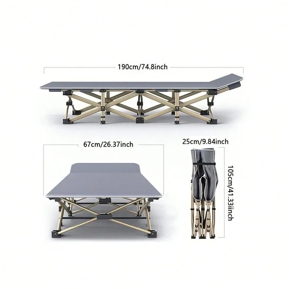 75″ Queen Heavy-Duty Folding Bed 10-Leg Portable With Mattress