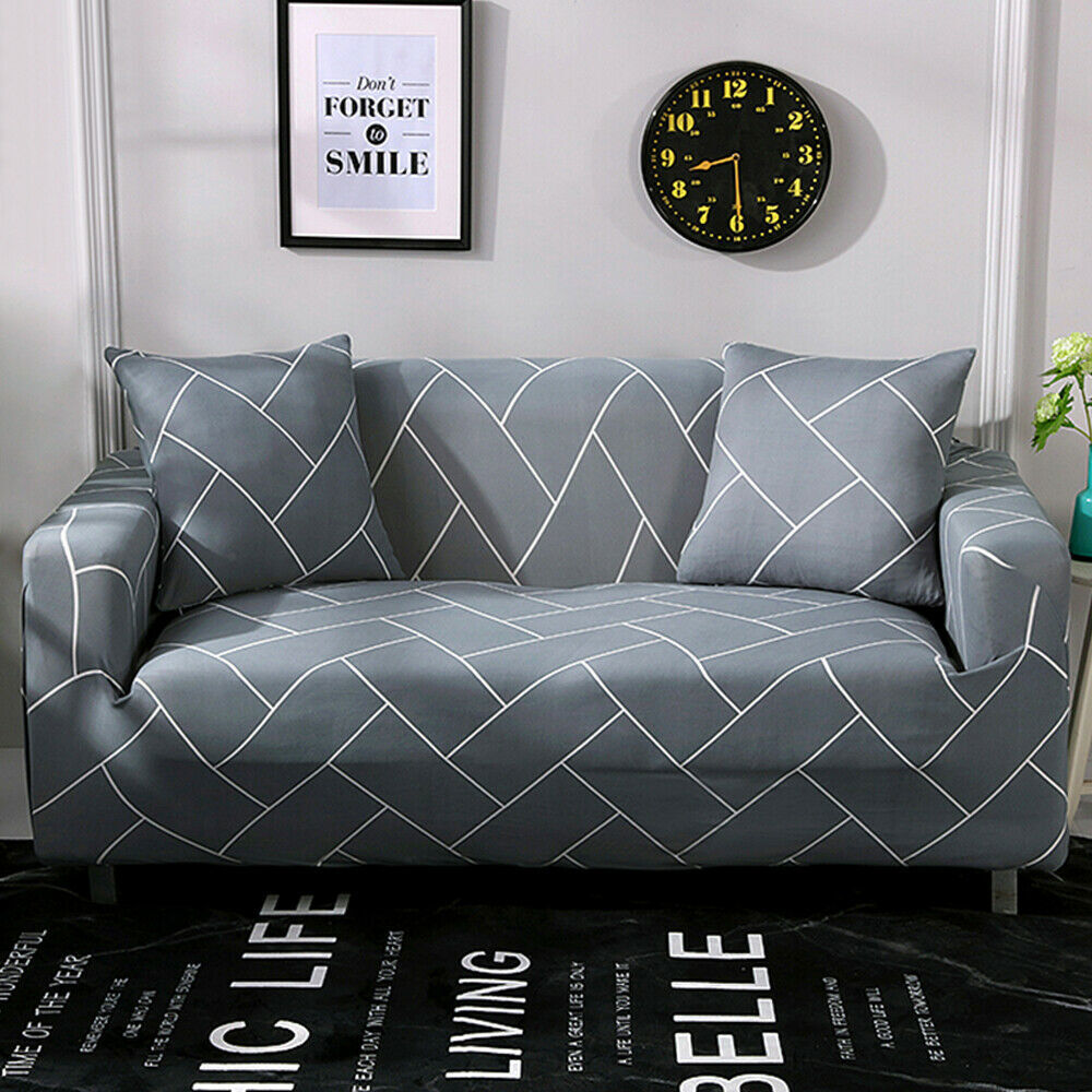 Printed Stretch Sofa Cover 1/2/3/4 Seater Spandex Couch Seat Slipcover Protector