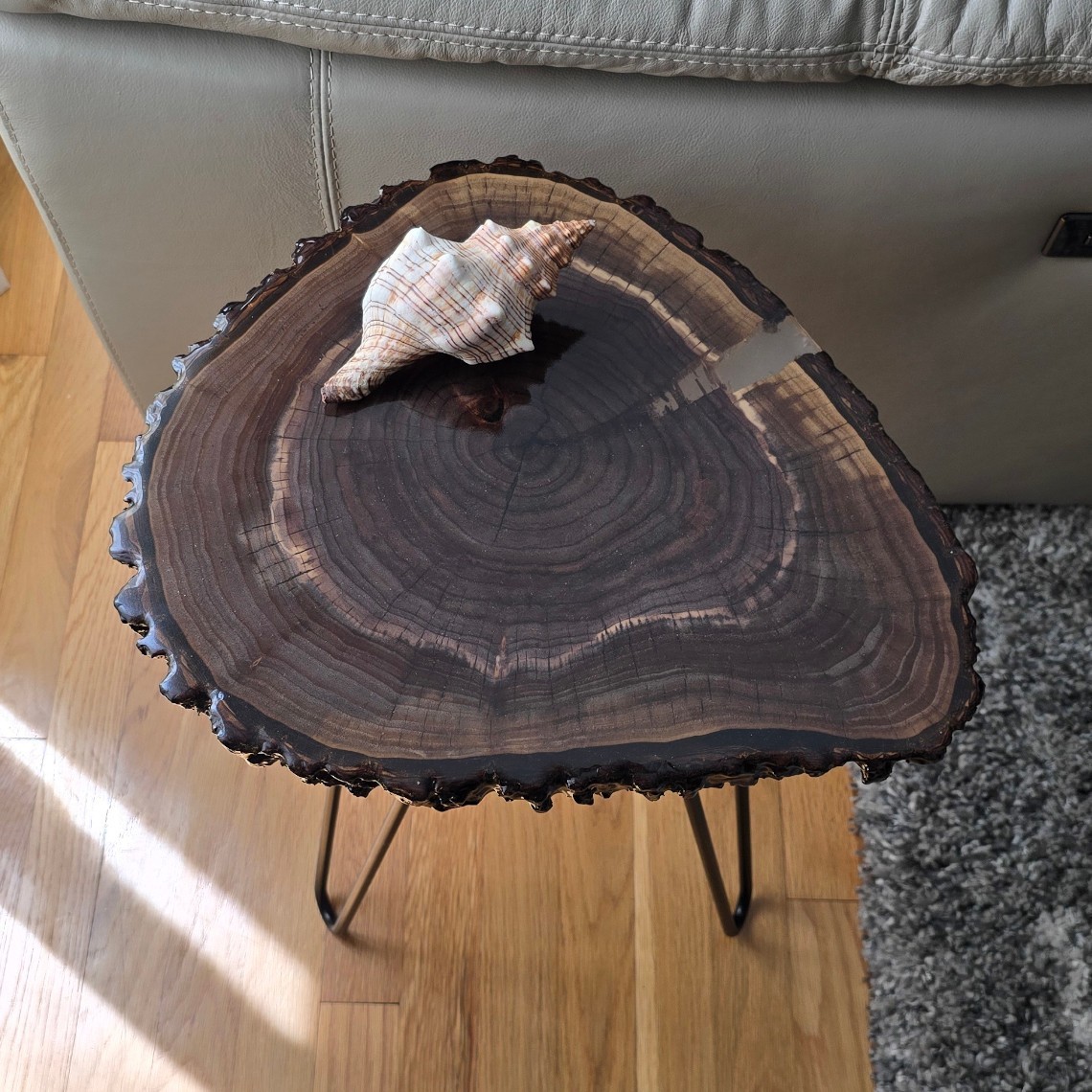 Walnut Live End Table / Side Table / Natural Edge Side Table / Pedestal