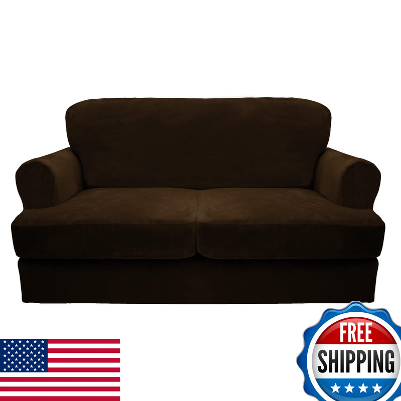 Cucraf T Cushion Sofa Cover 3 Piece Loveseat Slipcovers Soft Thick Velvet Couch