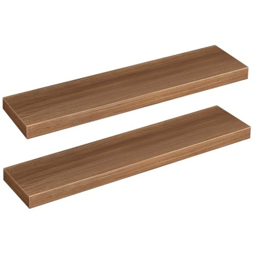 31.5″ Floating Shelves for Wall, Set of 2 Wall Mounted 31.5 Inches Walnut