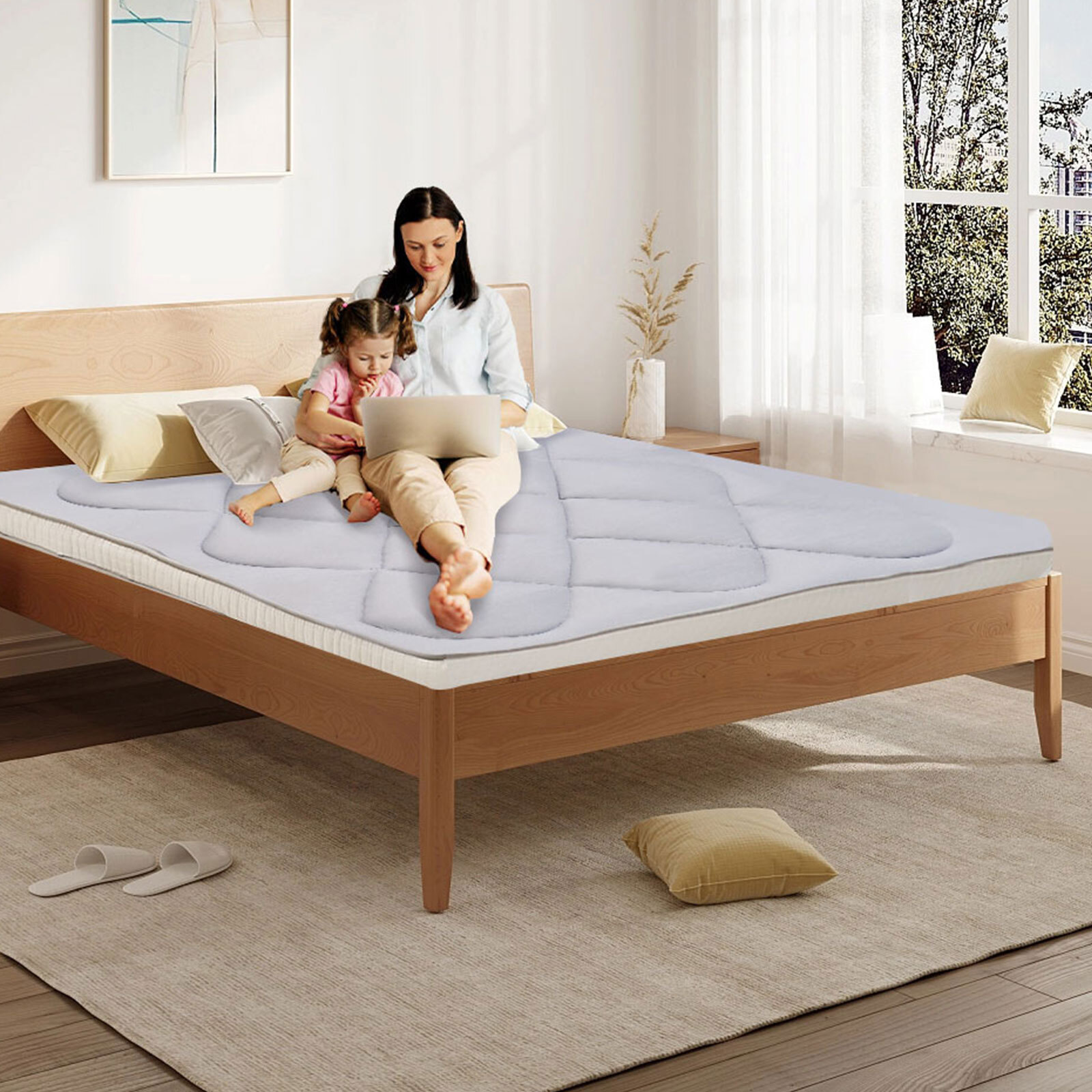SUNYRISY Japanese Futon Floor Mattress 2.5″ T Rolling Tatami High-Density Foam