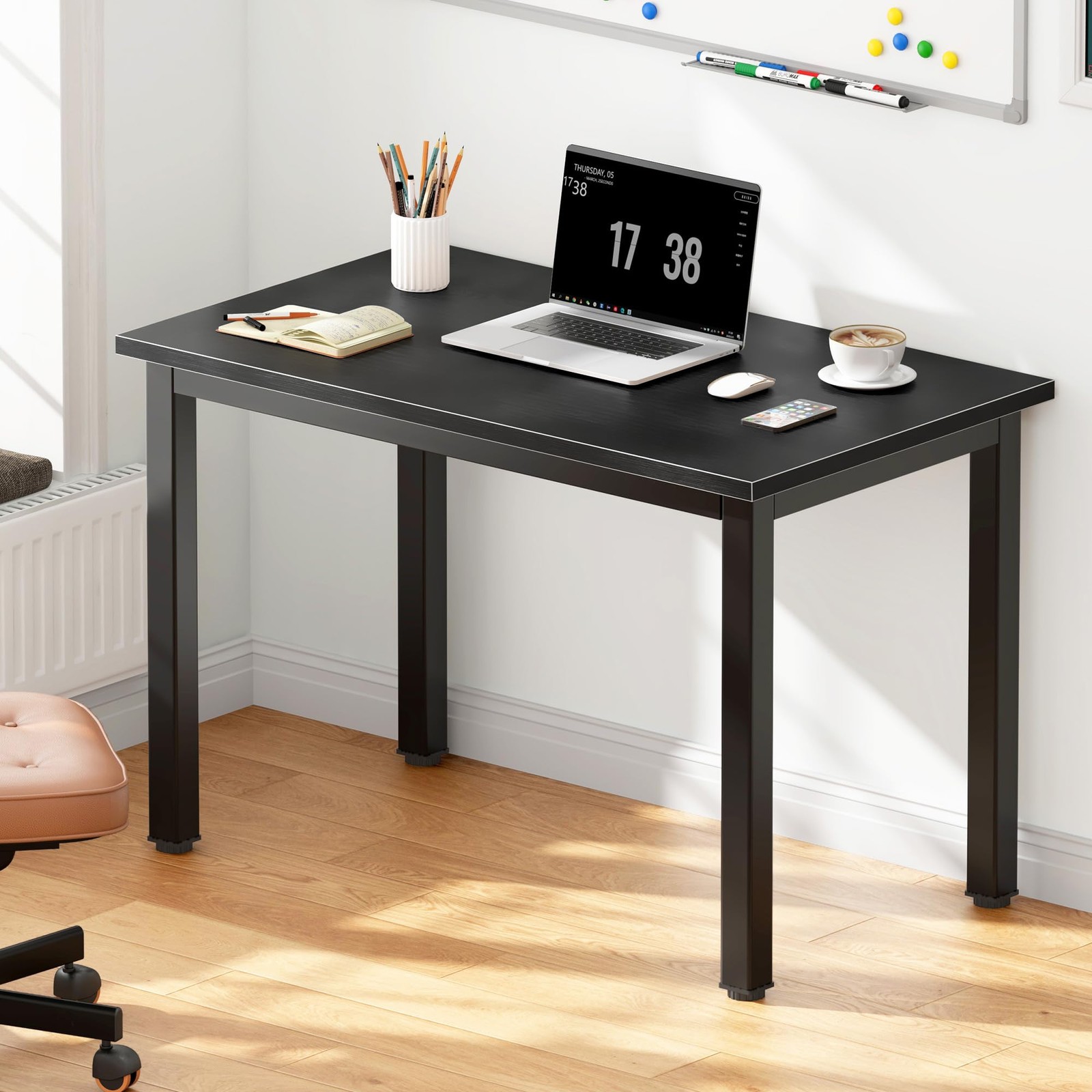 31.5 Inch Black Walnut Small Computer Desk Adjustable Home Office Table