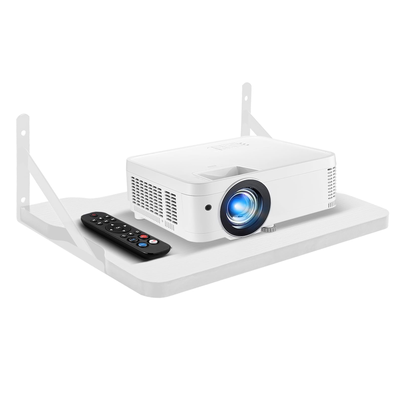 White Small Mini Projector Shelf/Projector Wall Mount Floating Shelf/Router S…