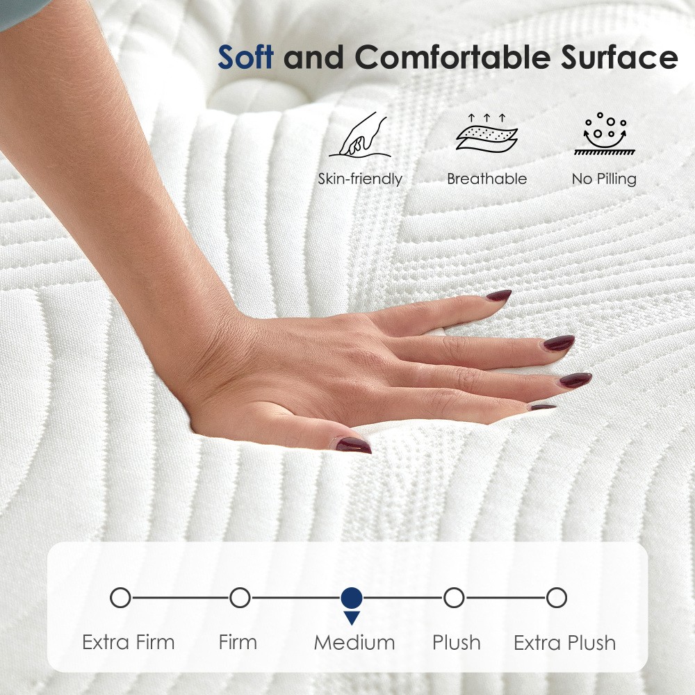 Hybrid Mattress 10″ / 12 ” King Queen Mattress,Individually Pocketed Innerspring