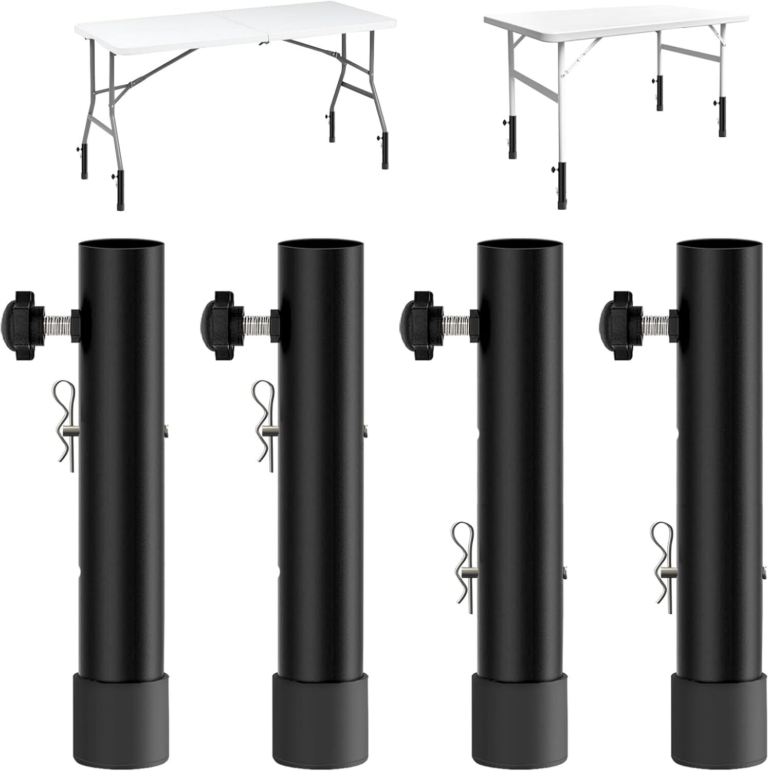 4 Pack Folding Table Leg Extenders Carbon Steel Table Leg Extensions for Bent