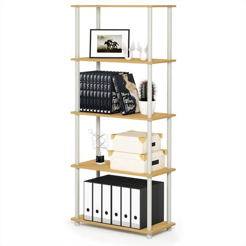 5 Tiers Bookshelf and Bookcase, Modern Wide Bookcase, Open Storage Book Shelf