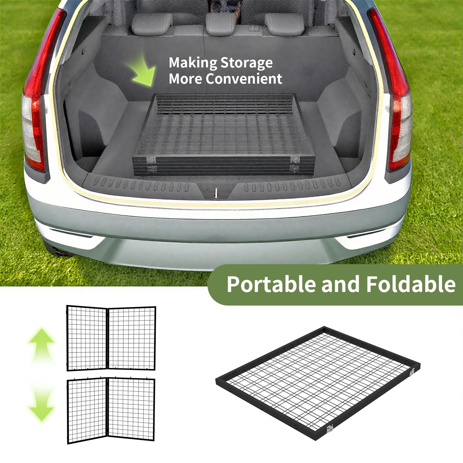 Foldable Gridwall Display Panel – 2 Pack of 2×5 Ft Heavy Duty Z Unit Wire Grid W
