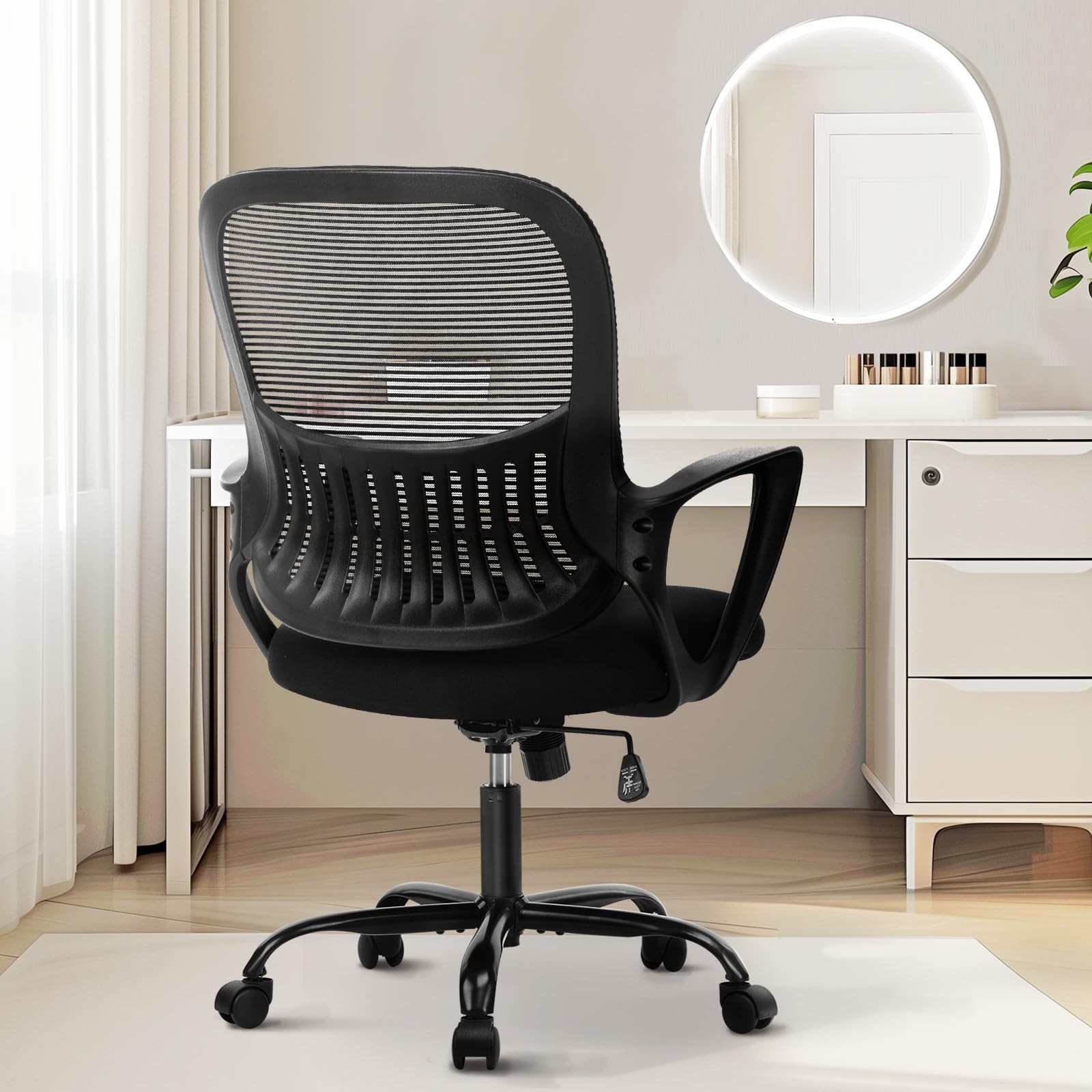 Sweetcrispy Home Office Managerial Executive Chair with 18.5″D, Black