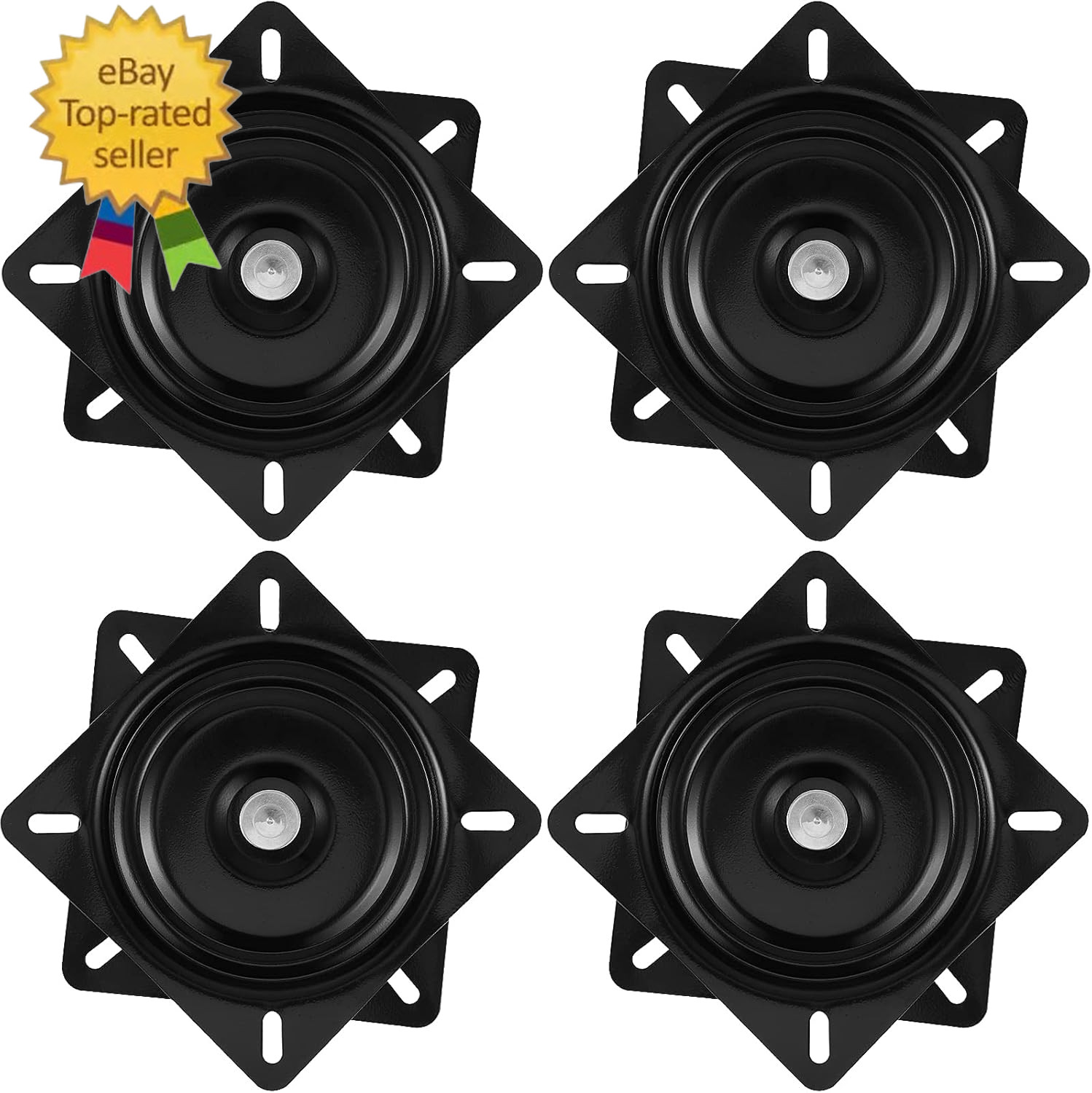 4 PCS 7 Inch Bar Stool Swivel Plate, Heavy Duty Swivel Base Mount Plate for Home